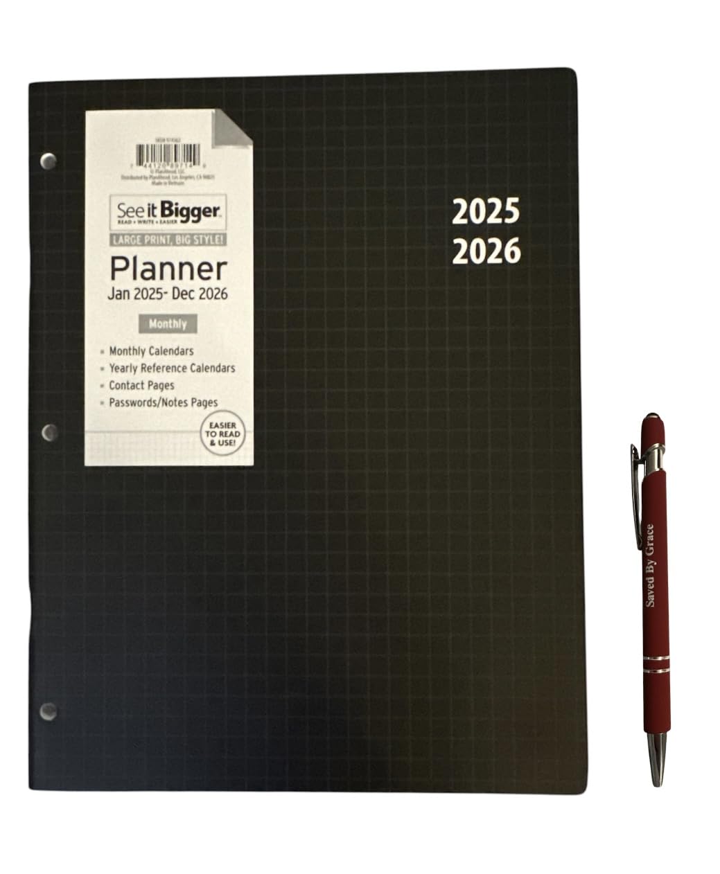2025-2026 Monthly Planner - Large Print 8.5'' x 11'' with Assorted Covers & Stylus Pen | Perfect for Work, School & Personal Organization | Dated Planner for Professionals & Students