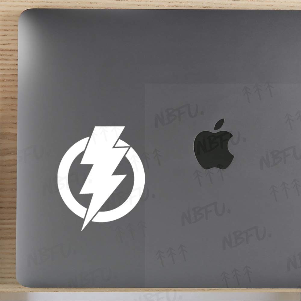 Premium Waterproof Vinyl Decal Stickers - Lightning Bolt Symbol (White, Set of 2) for Laptop, Phone, Helmet, Car Window, Bumper, Mug, Cup, Door & Wall Decoration - Perfect for DIY Projects, Gifts & Personalizing Your Belongings