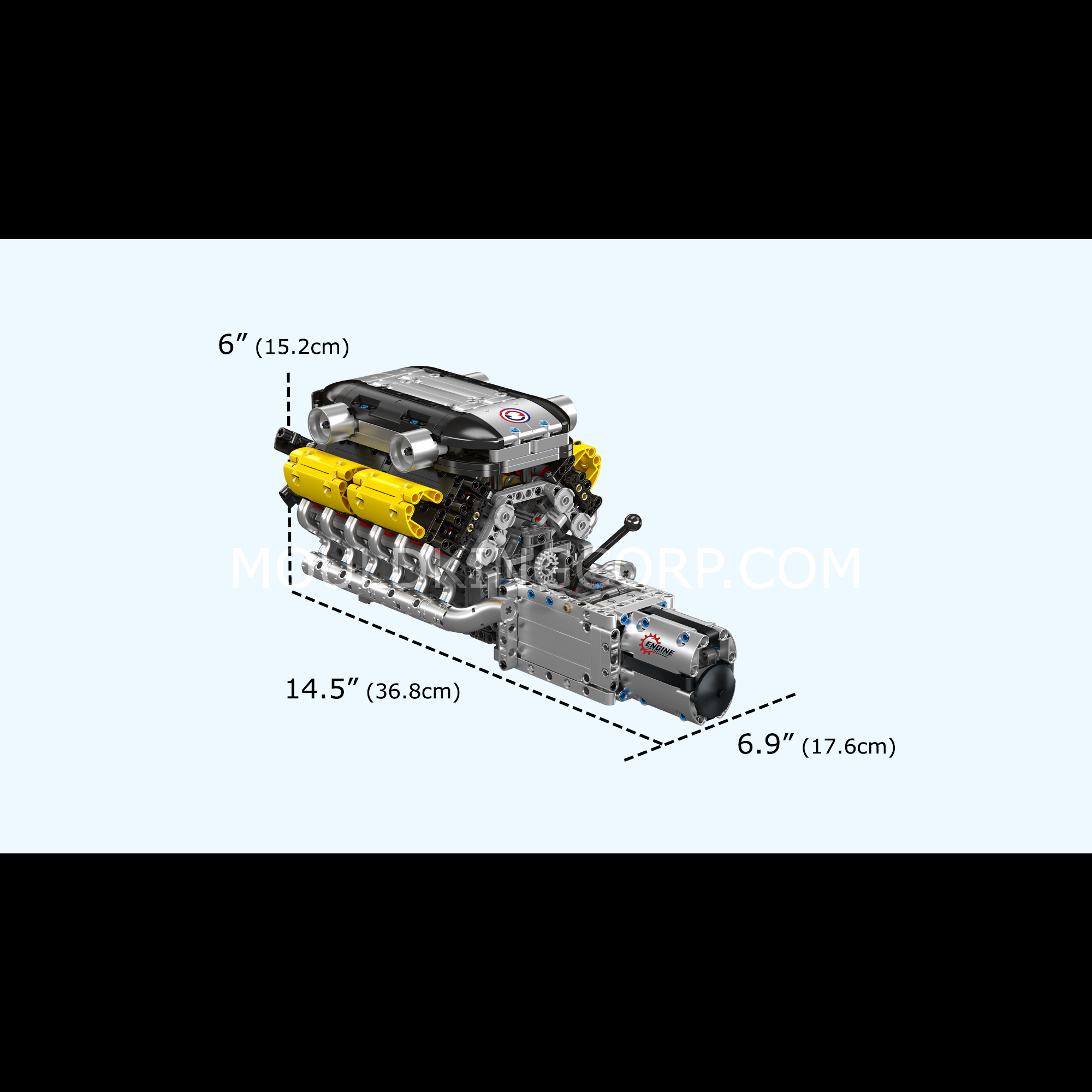 Mould King 10202 Motorized Lamborghini V12 Engine & Gearbox Building Kit - 1,260 Piece Model Car Set for Adults & Teens - Perfect for STEM Learning, DIY Projects & Car Enthusiasts