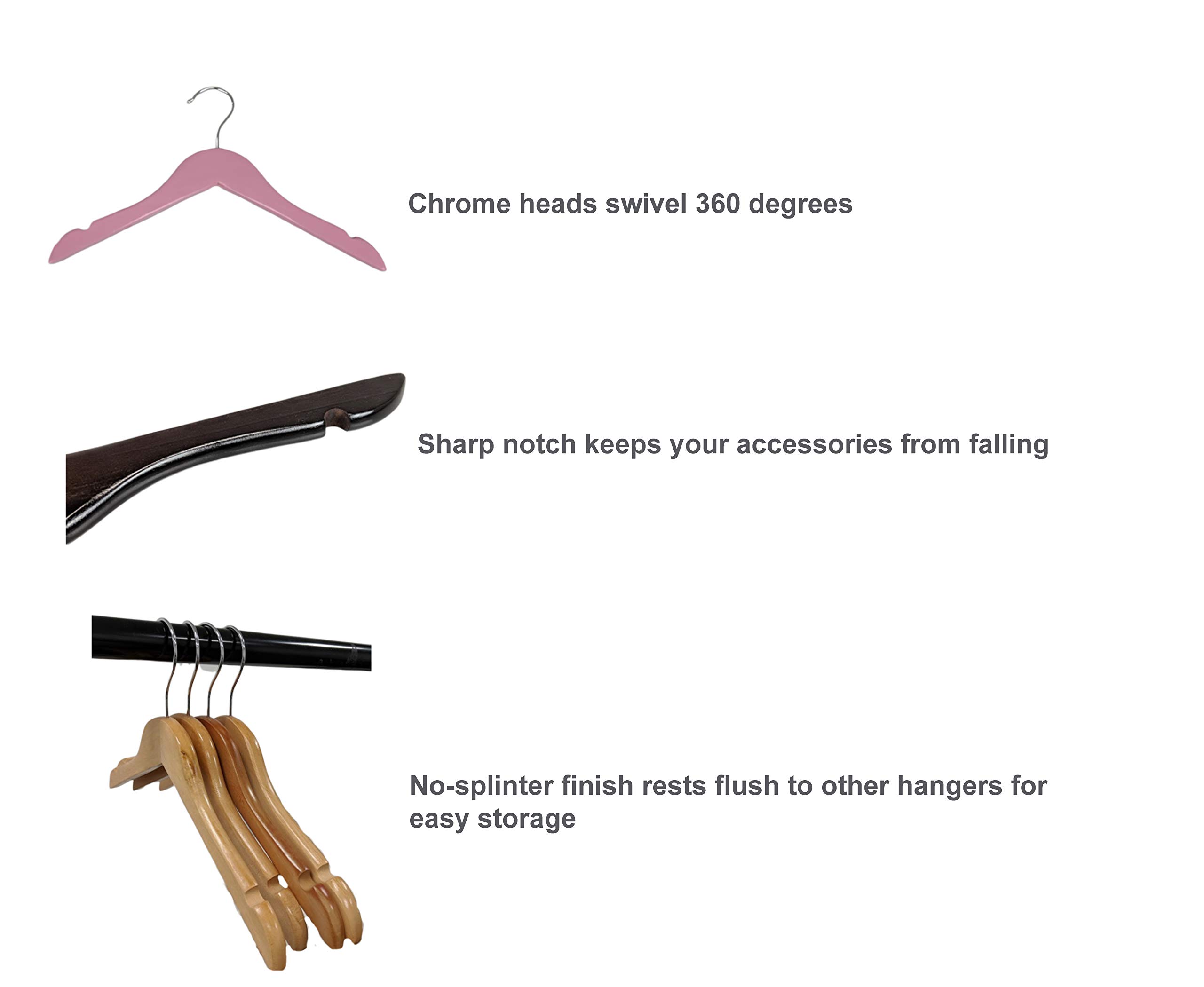 100 Pack Blue Wooden Clothes Hangers for Kids - Durable Children's Coat Hangers with Non-Slip Finish - Perfect for Nursery, Closet Organization & Toddler Wardrobe Storage
