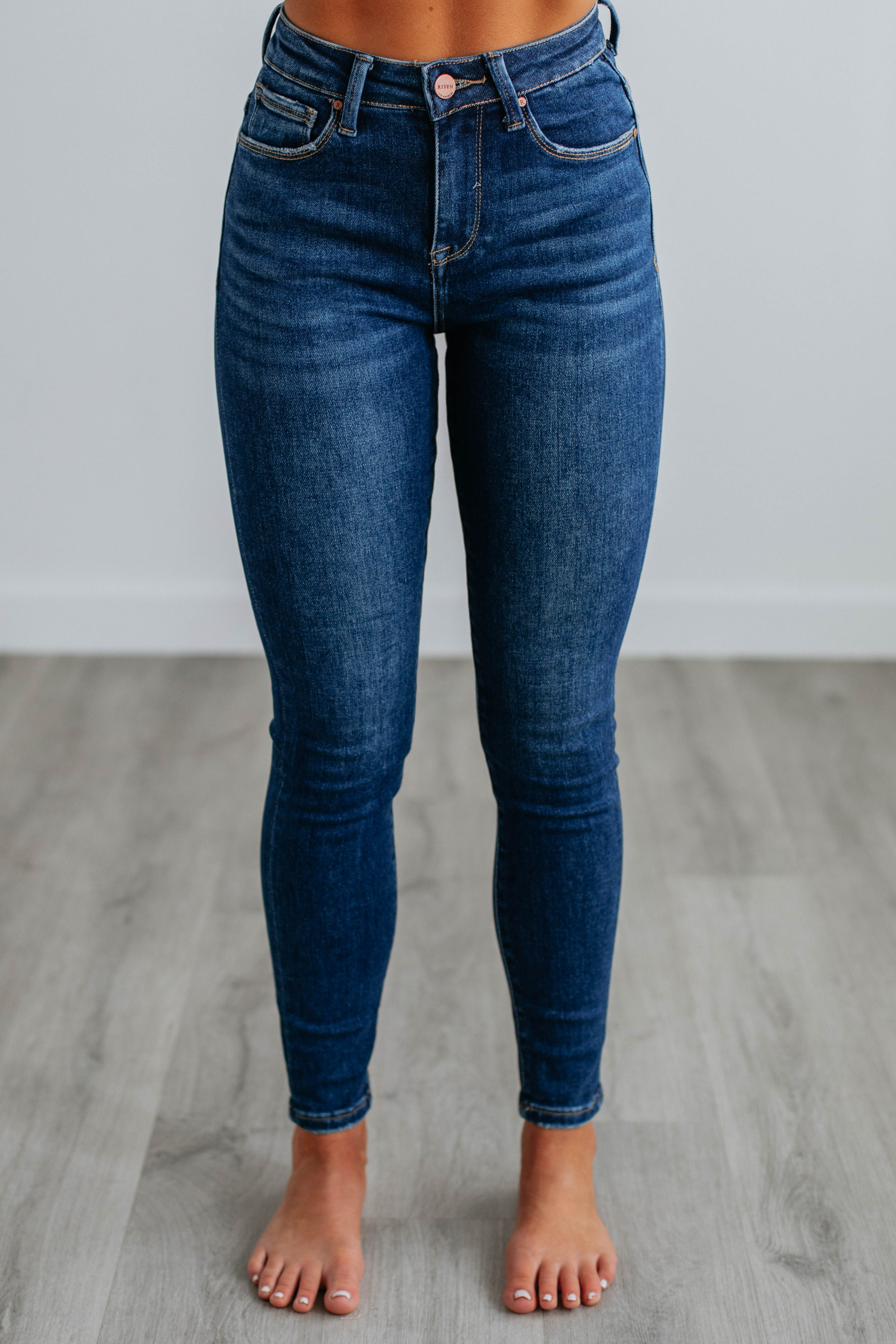 Edita Risen Jeans for Women - High Waist Stretch Denim Pants, Dark Wash Slim Fit Jeans - Perfect for Casual Wear, Office & Night Out