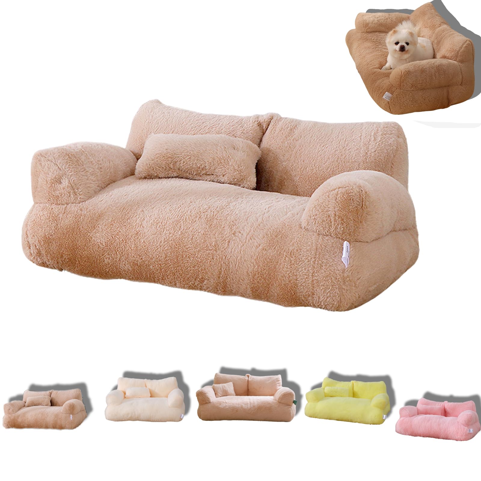 Revuera Calming Orthopedic Dog Bed - Plush Memory Foam Pet Sofa for Large Dogs, Washable Cover - Perfect for Living Room & Bedroom