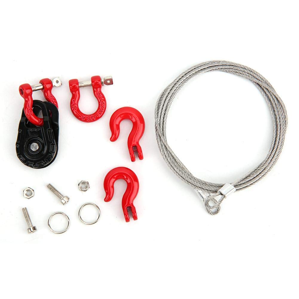 Best Steel Wire Winch Cable Rope Hook - 3-Piece Set with RC Winch Rope, Steel Cable, Pulley & Lock Sleeve for RC Model Cars & Climbing Vehicles - Perfect for Off-Road Adventures & DIY Projects