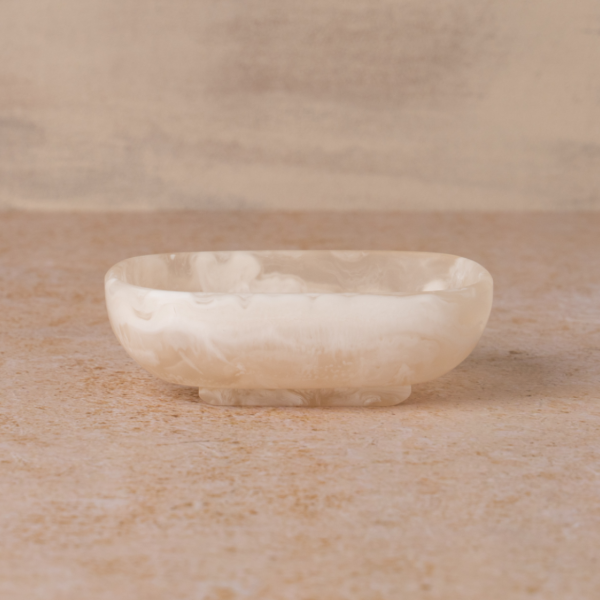 Flow Resin Soap Dish - Peach Blossom Color | Non-Slip Bathroom Organizer for Shower, Sink Counter & Vanity Decor