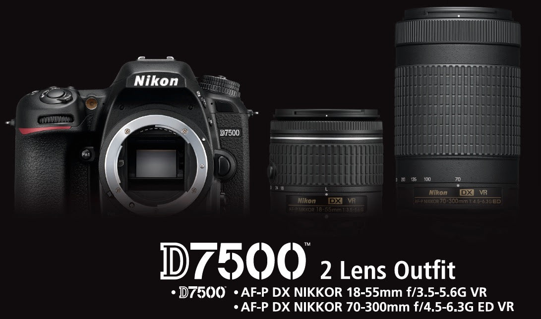 Nikon D7500 DX DSLR Camera with 18-55mm & 70-300mm Lenses Kit - Professional Photography for Travel, Sports & Wildlife - Perfect for Beginners & Enthusiasts
