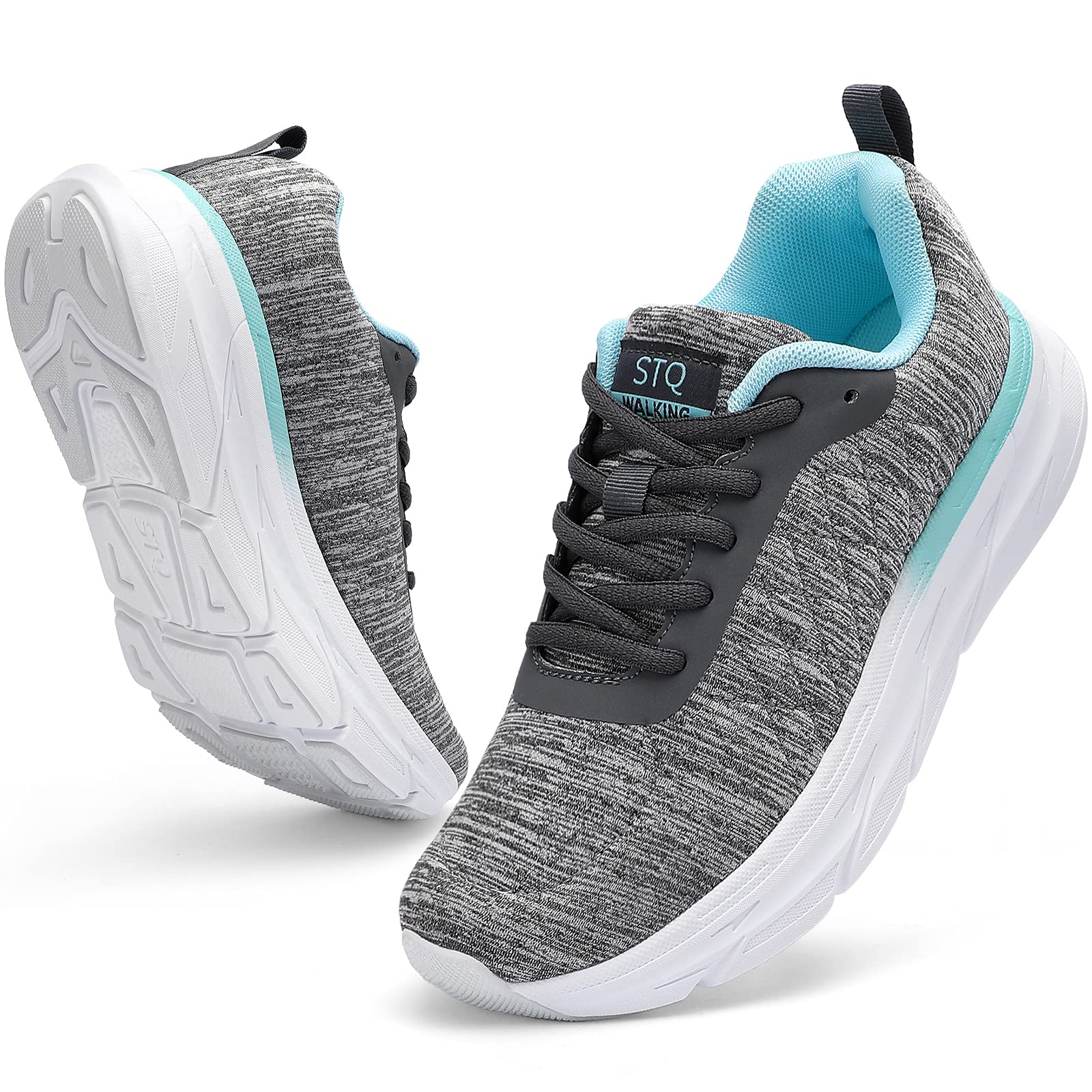 STQ Women's Walking Shoes - Lightweight Lace-Up Athletic Sneakers for Running, Tennis & Everyday Wear | Comfortable Arch Support & Fashionable Design | Perfect for Gym, Workout, Travel & Casual Outfits