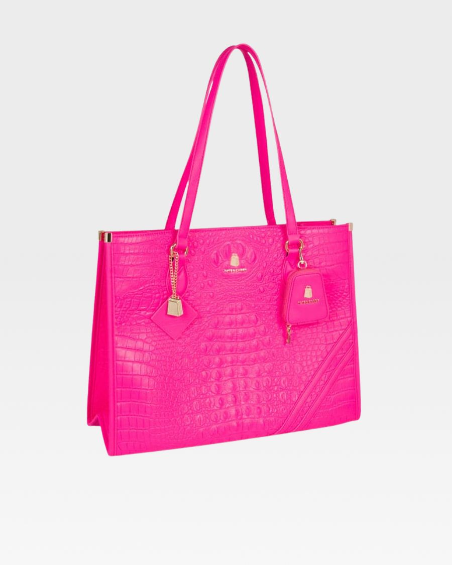Apollo 2 Tote Bag - Waterproof & Lightweight Neon Pink Shopping Bag for Women - Perfect for Grocery, Beach, Gym & Travel