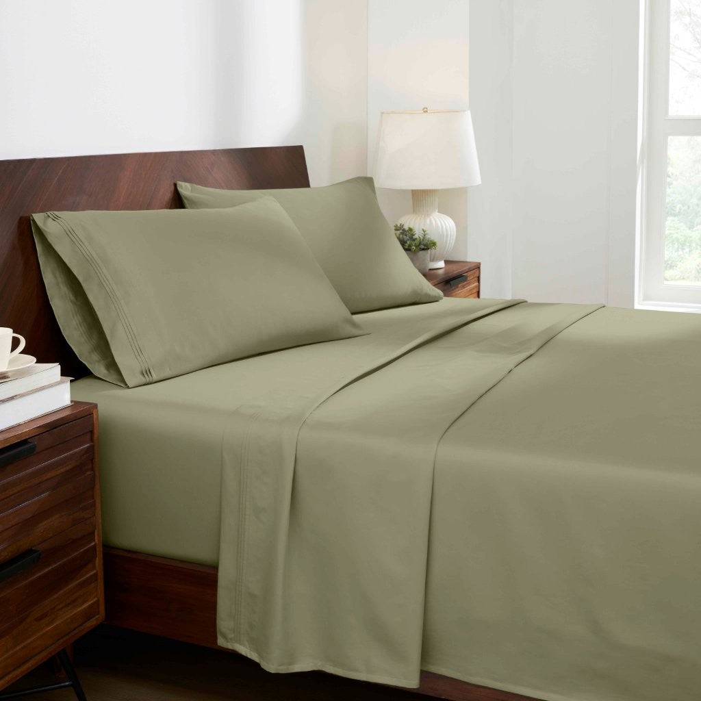 1000 Thread Count Egyptian Cotton Bed Sheet Set - Super Soft Luxury Sheets for Olympic Queen Size Bed - Perfect for Home, Hotel & Guest Room Comfort