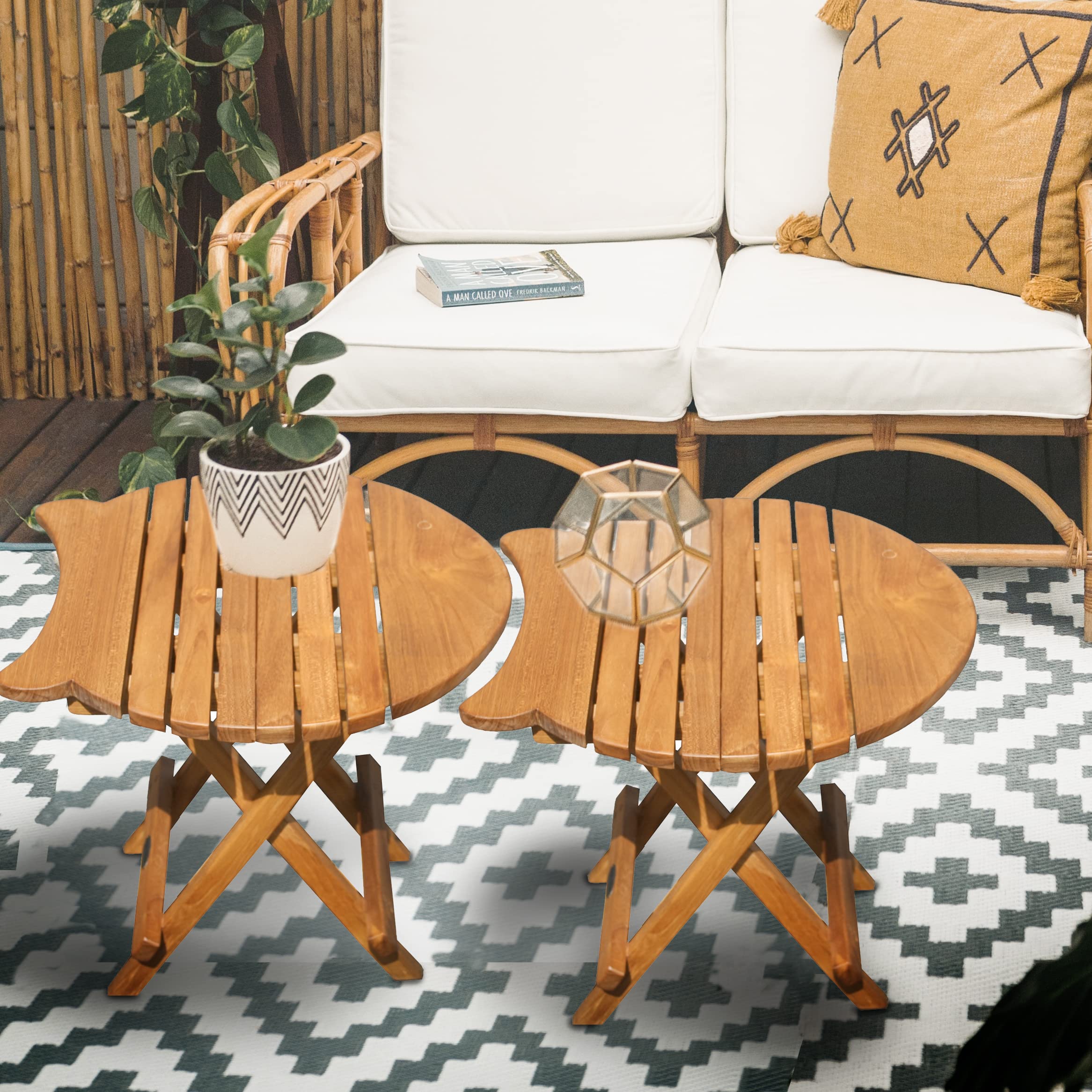 Premium Solid A-Grade Teak Wood Folding Outdoor Patio Table - Perfect for Backyard BBQs, Poolside Dining & Camping Trips