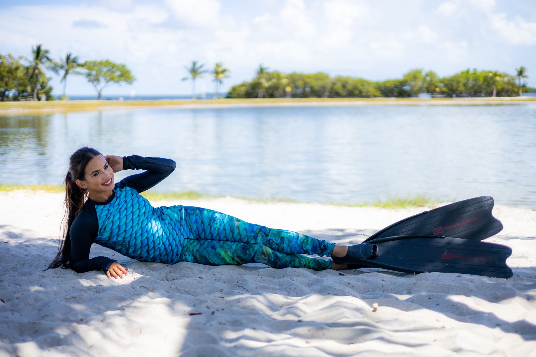 Premium Abalone Shell Print Mermaid Rash Guard - UV Protection Swim Shirt for Women & Girls - Perfect for Surfing, Swimming, and Beach Activities