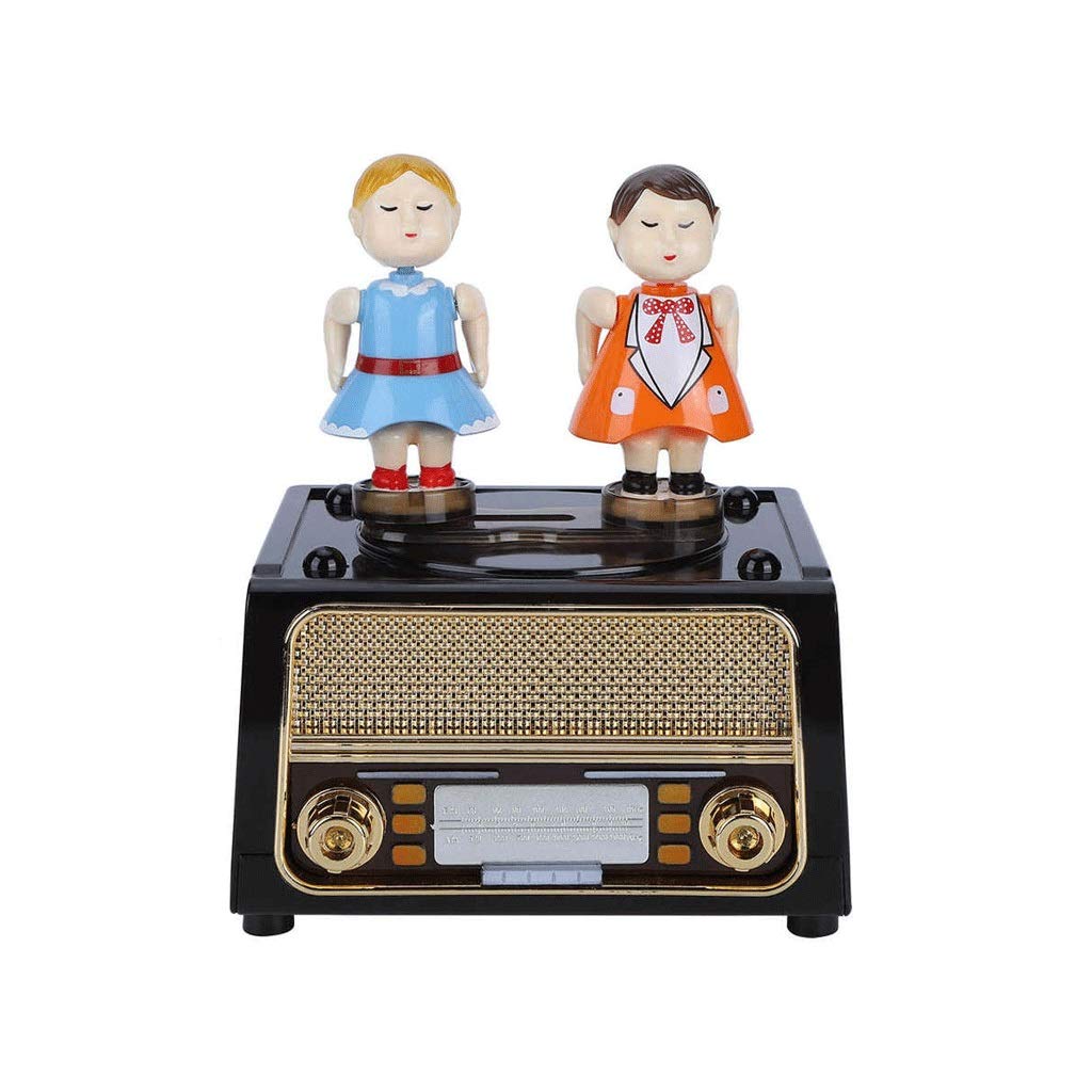Vintage Metal Retro Radio Shaped Spinning Music Box - Creative Musical Jewelry Storage Box for Kids, Perfect Birthday Gift for Music Lovers (Ideal for Bedroom Decor, Jewelry Organization & Nostalgic Gift Giving)