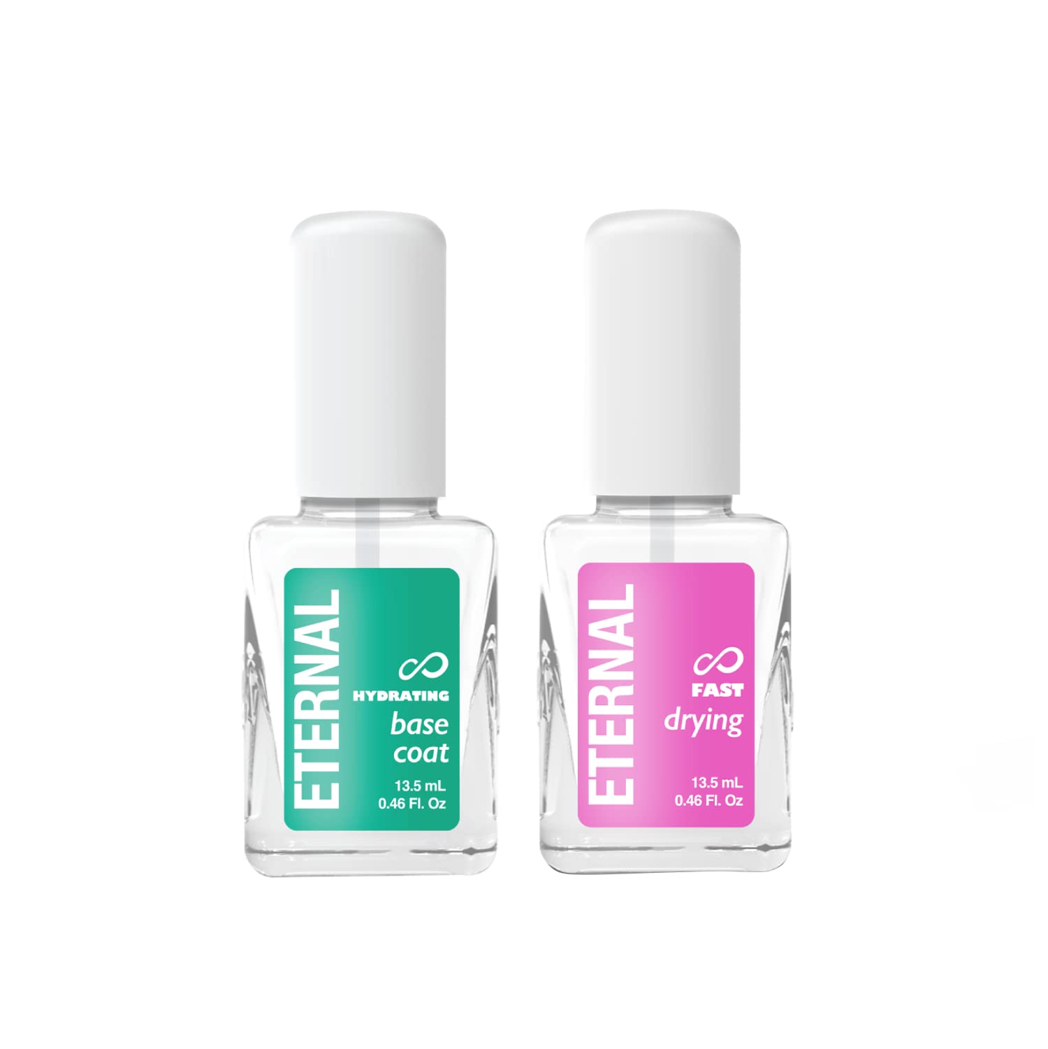 Eternal Clear Base & Top Coat Nail Polish Set - Fast Drying for Salon & Home Manicures