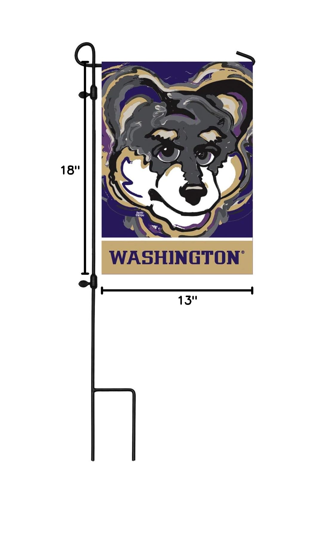 NCAA University of Washington Suede Garden Flags - Officially Licensed College Team Sports Decor for Outdoor & Game Day Display