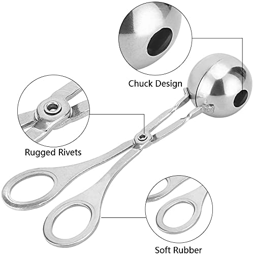 Premium Stainless Steel Meat Ball Maker & Cake Pop Maker - Non-Stick Melon Baller for Perfect Meatballs, Fish Balls & Rice Balls | Ideal for Home Cooking, Party Food Prep & Professional Kitchen Use