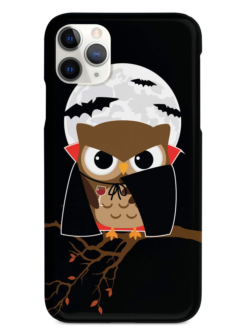 Premium 3D Textured Protective Phone Case for iPhone 12 Pro - Vampire Owl Design in Black | Shockproof & Scratch-Resistant Cover | Perfect for Daily Use, Travel & Outdoor Activities