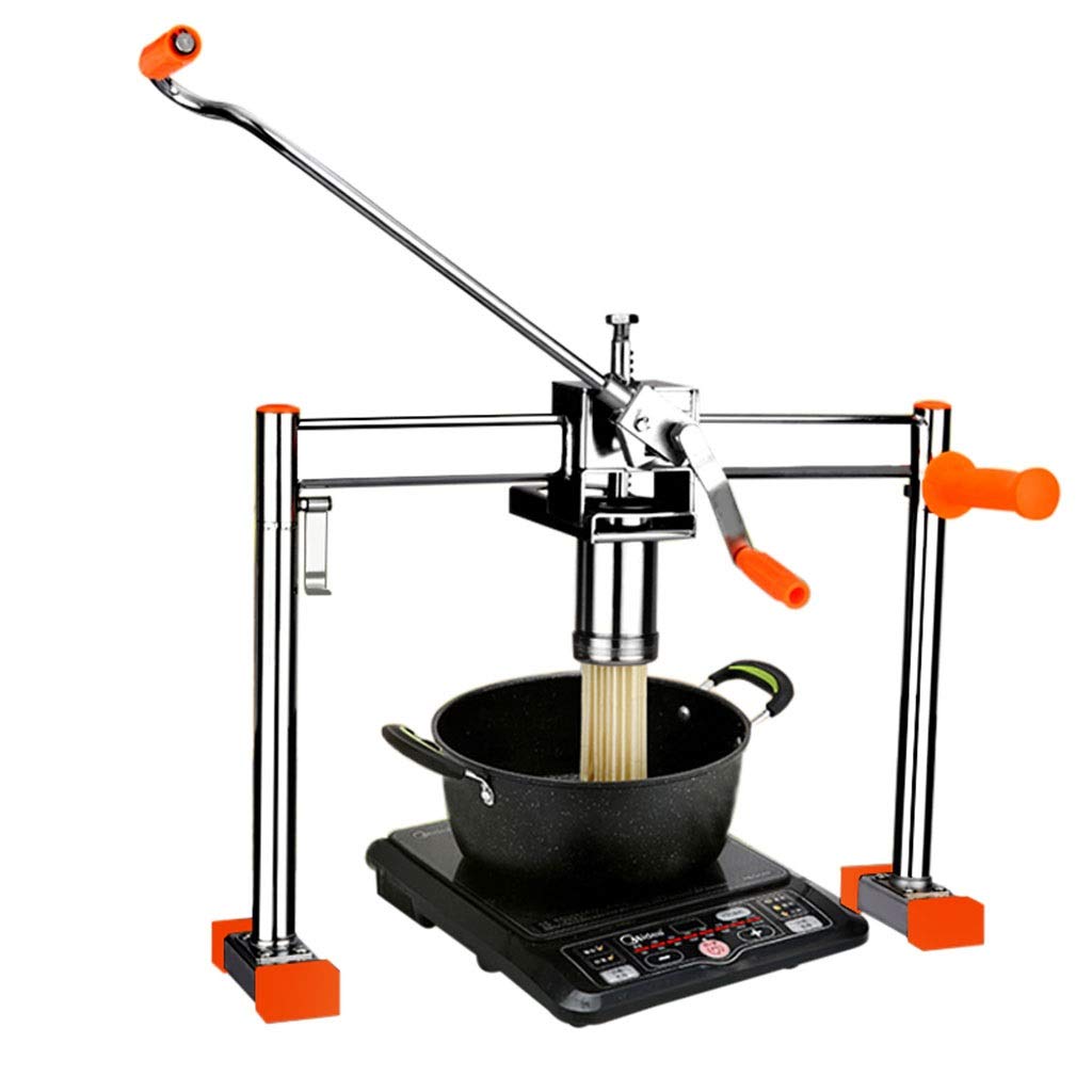 ZWB Manual Pasta Maker Machine - Fresh Homemade Pasta Press for Spaghetti, Lasagna & Noodles with 7 Interchangeable Molds - Perfect Kitchen Tool for Italian Cuisine & Family Cooking