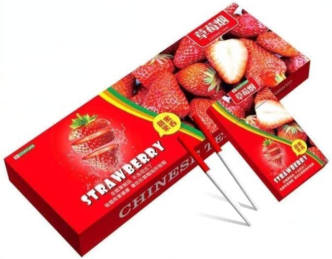 Fruit Flavored Herbal Cigarettes - Nicotine Free Tobacco Alternative with Rose, Cherry, Blueberry, Strawberry, Grape & Peach Flavors | 10 Packs | Perfect for Relaxation, Social Gatherings & Smoking Cessation