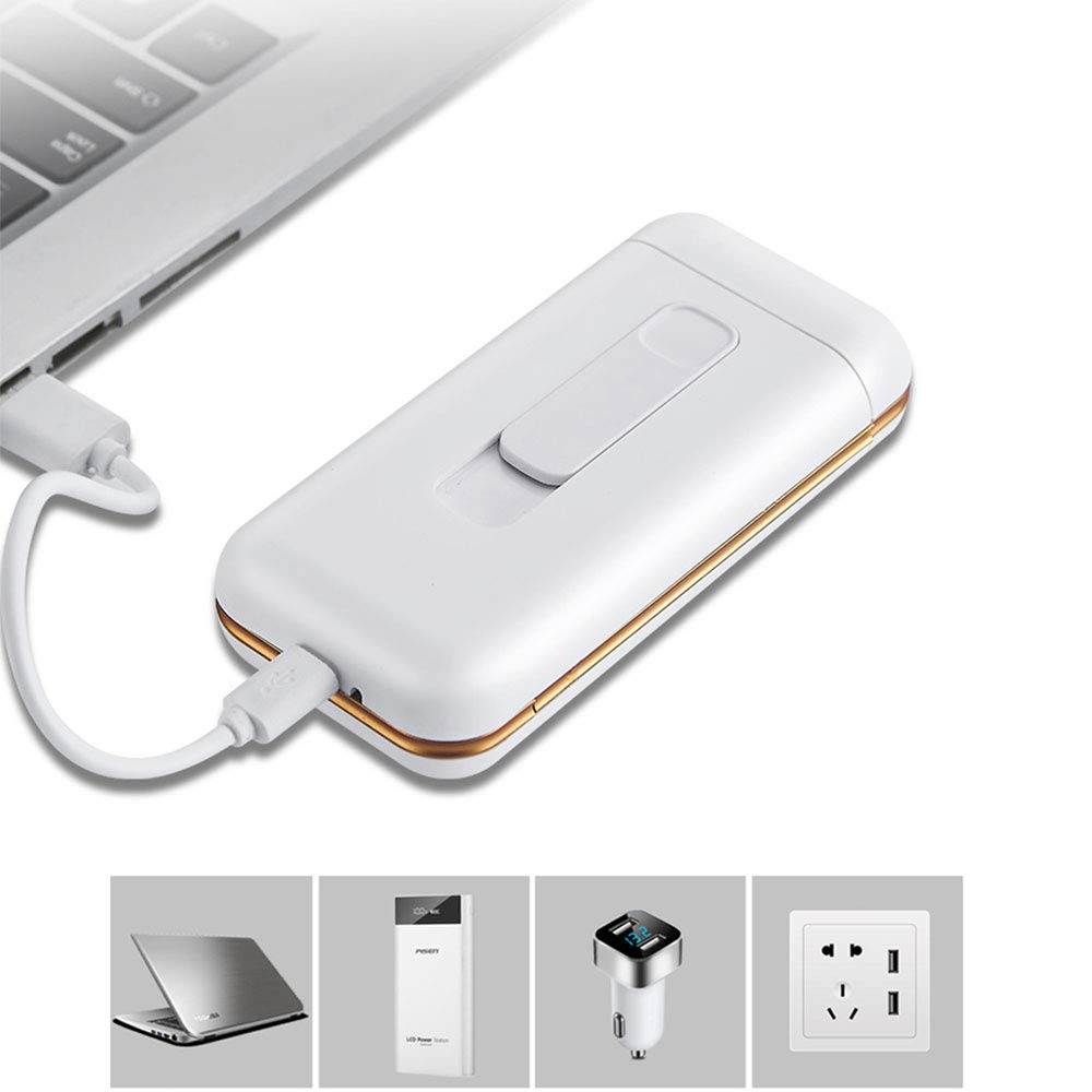 Rechargeable USB Flameless Windproof Electric Lighter & Slim Cigarette Case (20pcs Capacity) - 2-in-1 Portable Design for Travel, Camping, and Outdoor Activities (Gold)