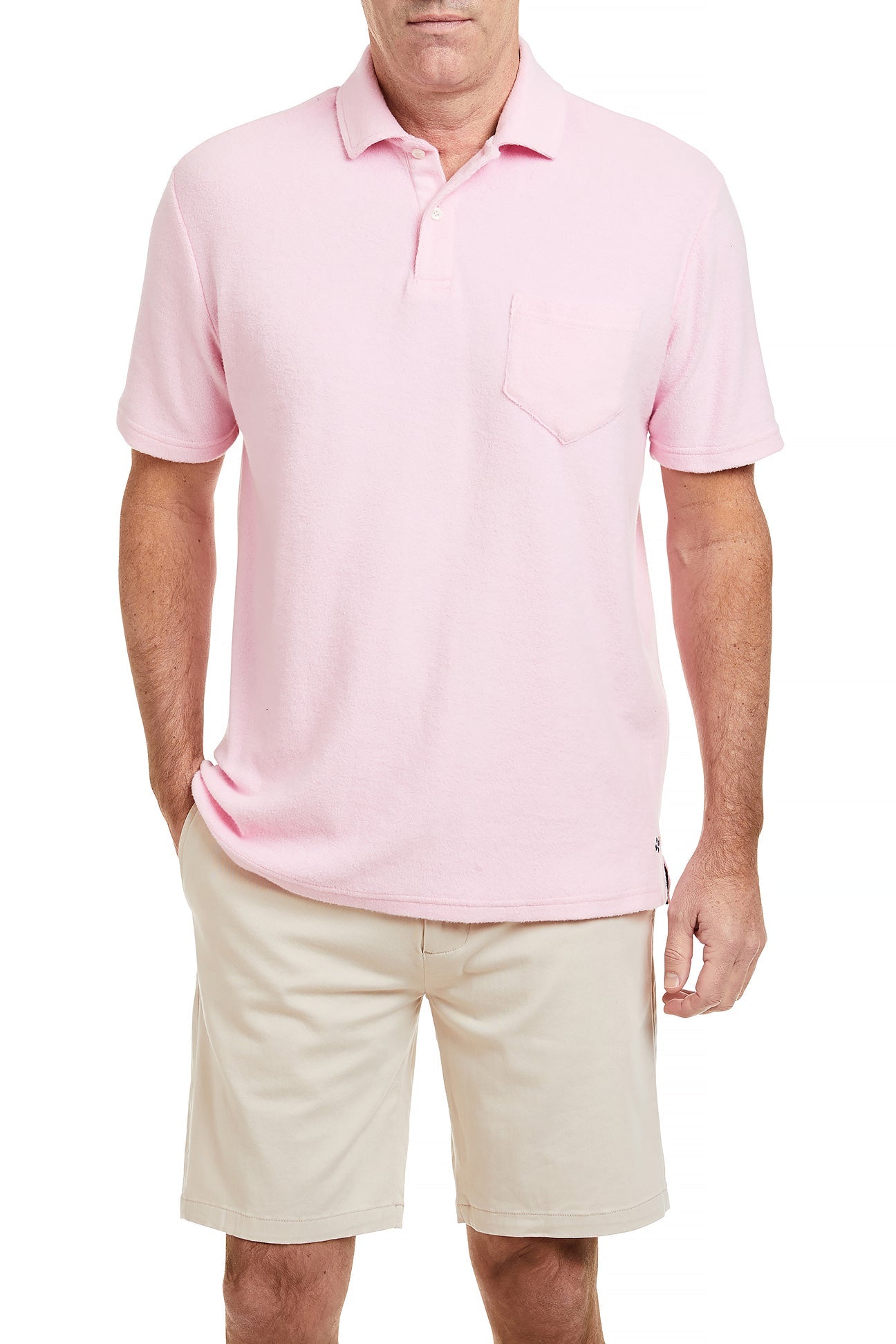 Premium Terry Cloth Polo Shirt for Men & Women - Soft Breathable Cotton, Classic Fit, Light Pink - Perfect for Golf, Casual Wear & Summer Outfits