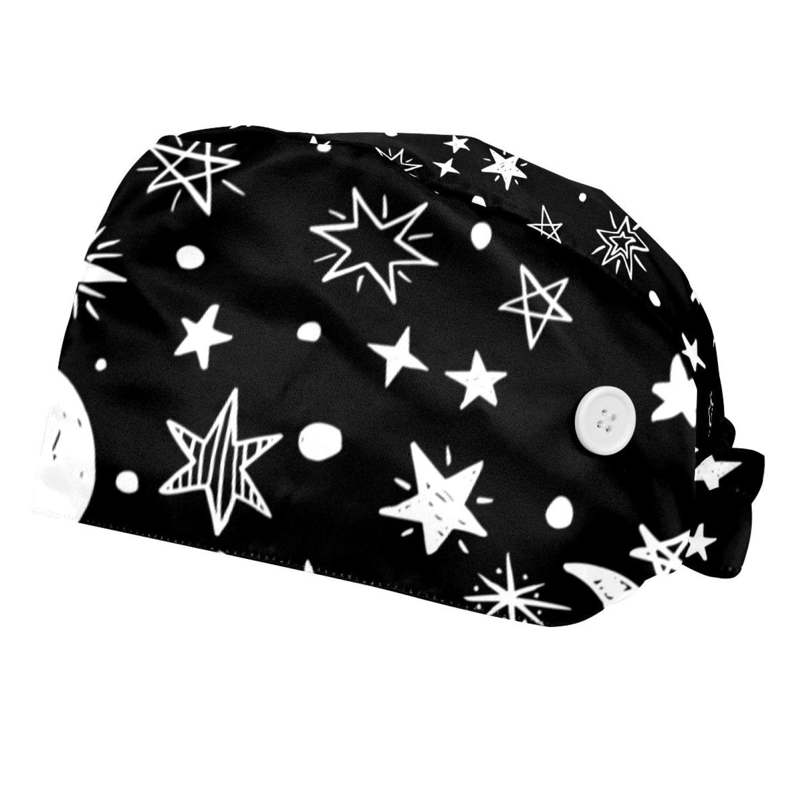 RIEODKFMHD 2 Pack Adjustable Work Hats with Button - Summer Beach Starfish Seashell Design, Breathable Sweatband & Tie Back Closure - Perfect for Gardening, Fishing, Outdoor Activities & Sun Protection