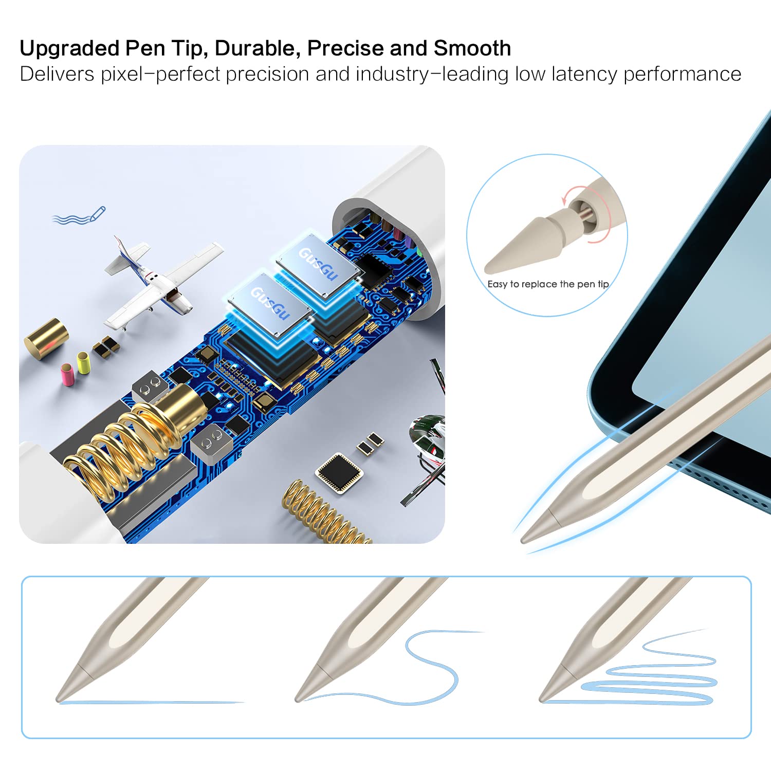 Premium Stylus Pen for iPad 10/9/8/7/6th Gen & iPad Pro 12.9/11/13-inch M4 | Fast Charging Apple Pencil Alternative (10-Min Charge) | Compatible with iPad Air 3/4/5/M2 & iPad Mini 5/6 | Starlight Edition | Perfect for Digital Art, Note-Taking & Professional Work