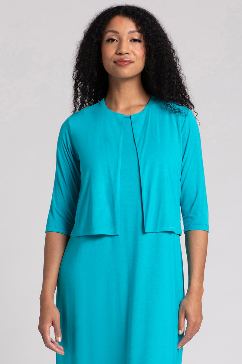 Eco-Friendly Bamboo Classic Bolero Cardigan - Turquoise | Soft & Breathable Women's Summer Cover-Up for Beach, Weddings & Outdoor Events