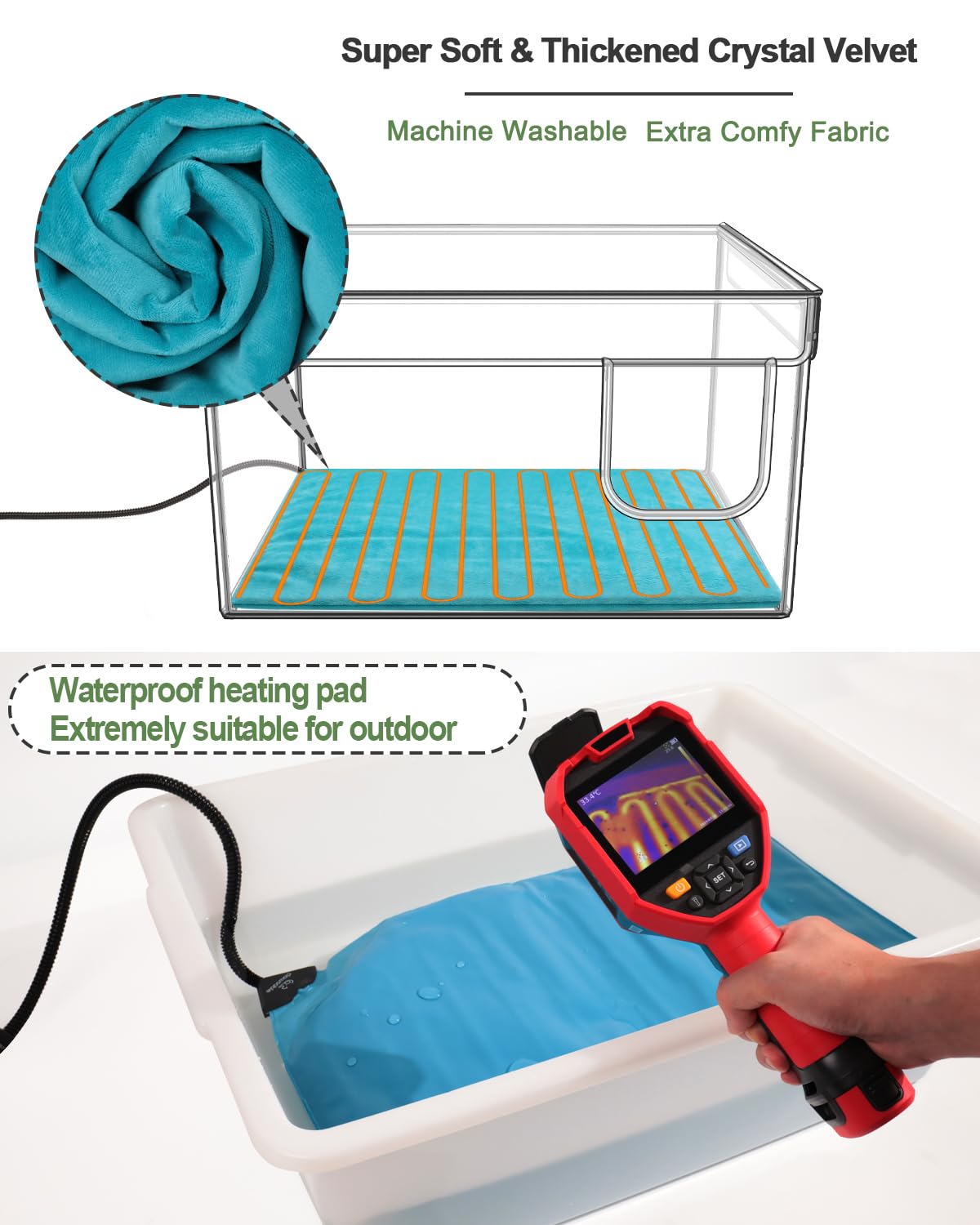 Heated Outdoor Cat House for Winter - Weatherproof Insulated Kitty Shelter with Pet Heating Pad | Waterproof Elevated Feral Cat Bed | Warm Cozy Home for Stray & Barn Cats | Perfect for Backyard, Garage & Porch Use