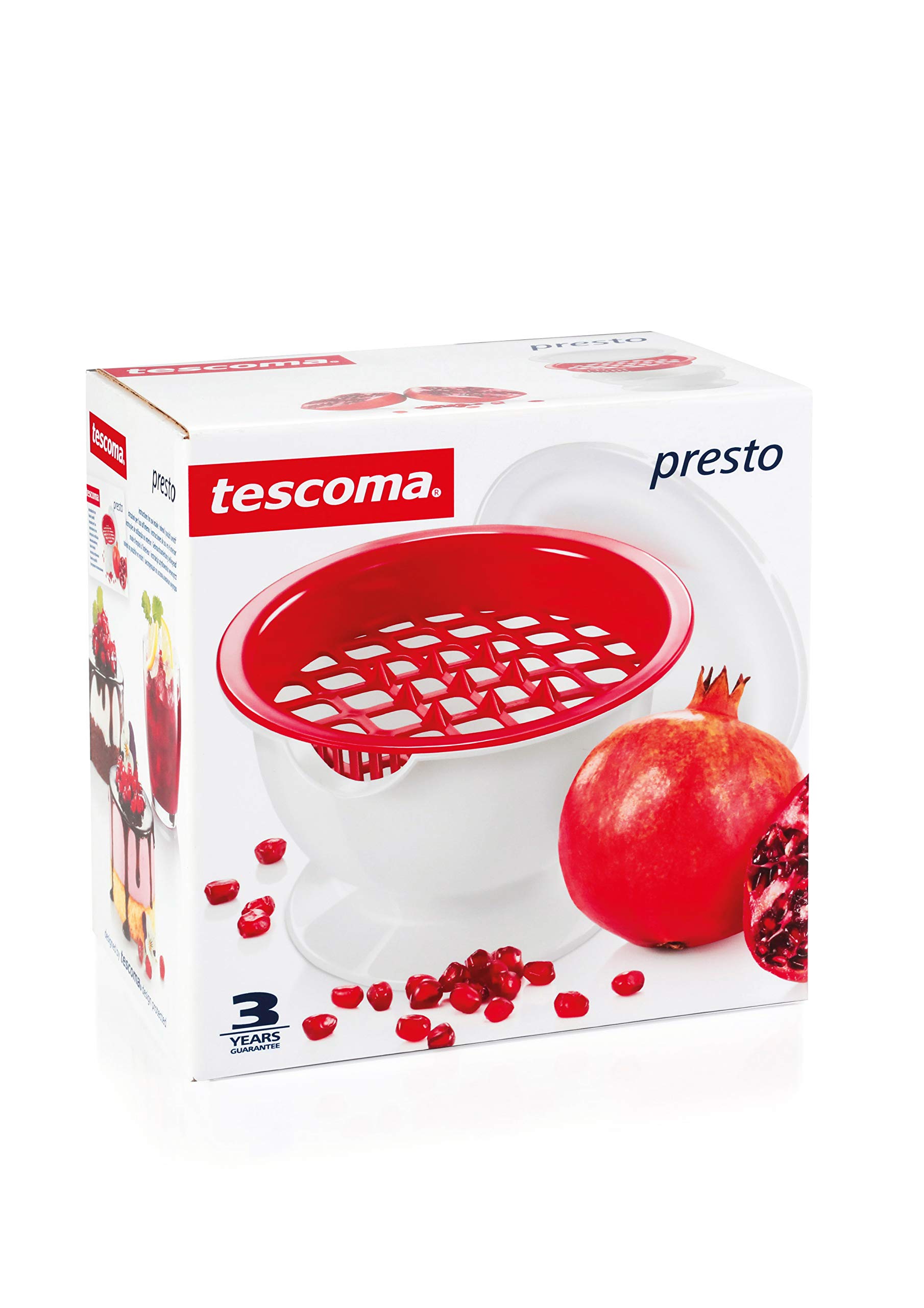 Tescoma Stainless Steel Pomegranate Deseeder Tool - Easy Seed Removal for Fresh Pomegranates - Perfect for Juicing, Salads & Healthy Snacks