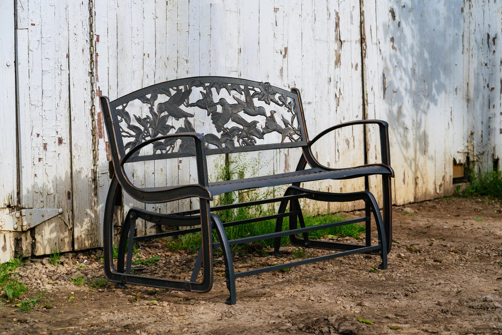 Outdoor Hummingbird Glider Bench - Comfortable Garden Swing Chair for Patio, Porch & Backyard Relaxation | Perfect for Bird Watching & Outdoor Lounging