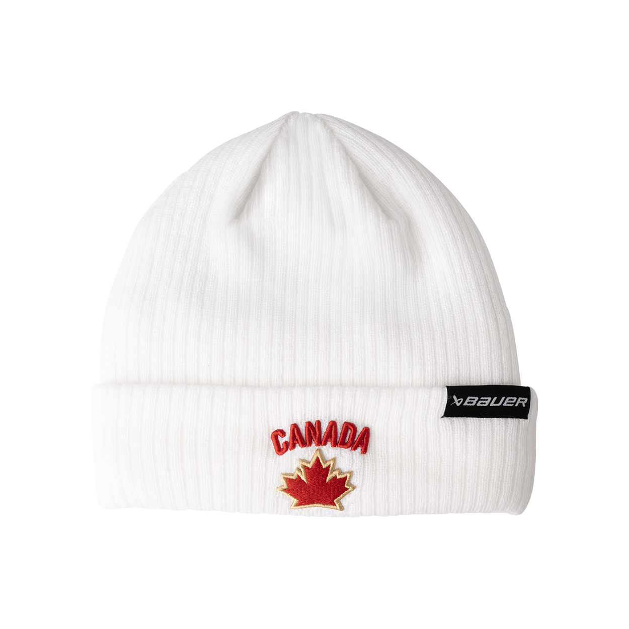 Bauer Hockey Canada Ribbed Toque for Men - Warm Winter Beanie Hat for Ice Hockey & Outdoor Activities