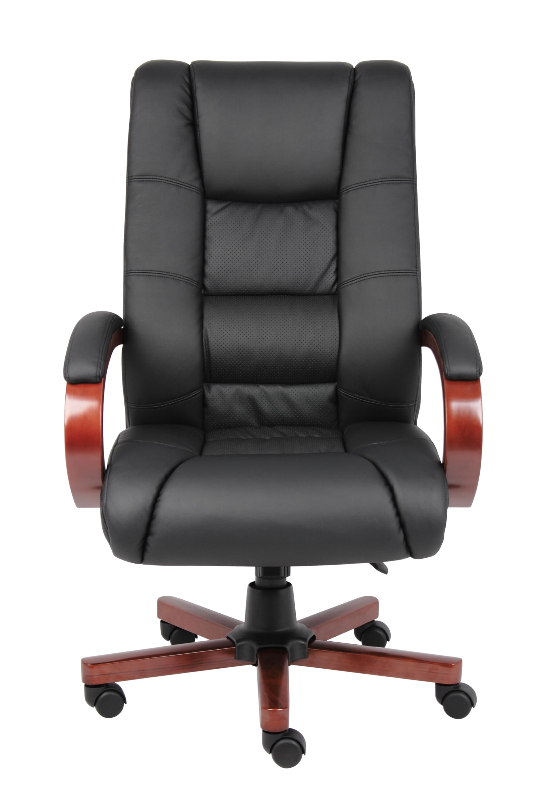Premium High Back Executive Office Chair - Ergonomic Wood Finish Swivel Chair for Home & Business - Perfect for Conference Rooms, Desks & Executive Offices