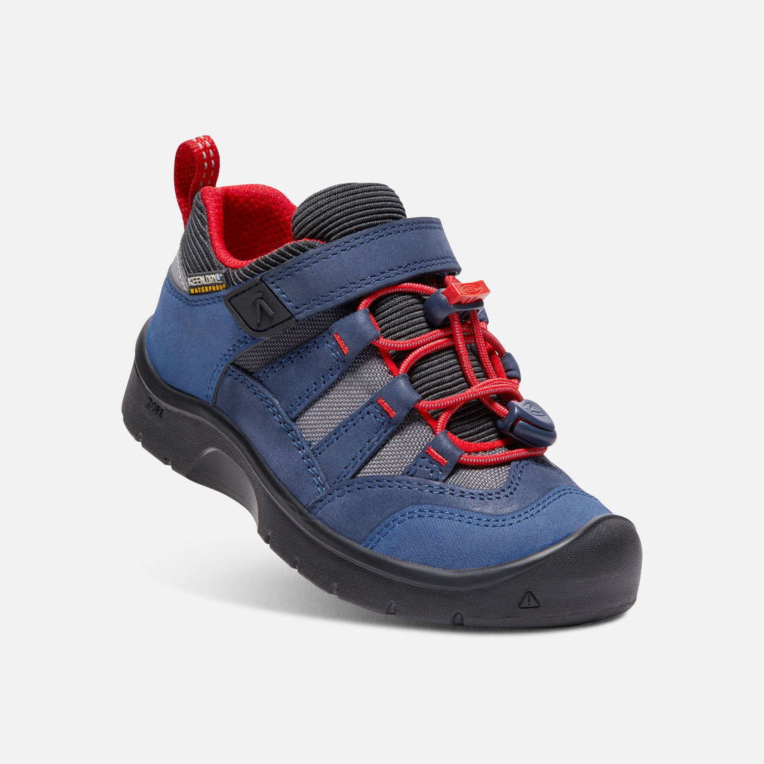 Keen Dress Blues/Fiery Red Hiking Shoes - Lightweight Waterproof Trail Running Shoes for Men & Women - Perfect for Outdoor Adventures, Hiking & Camping