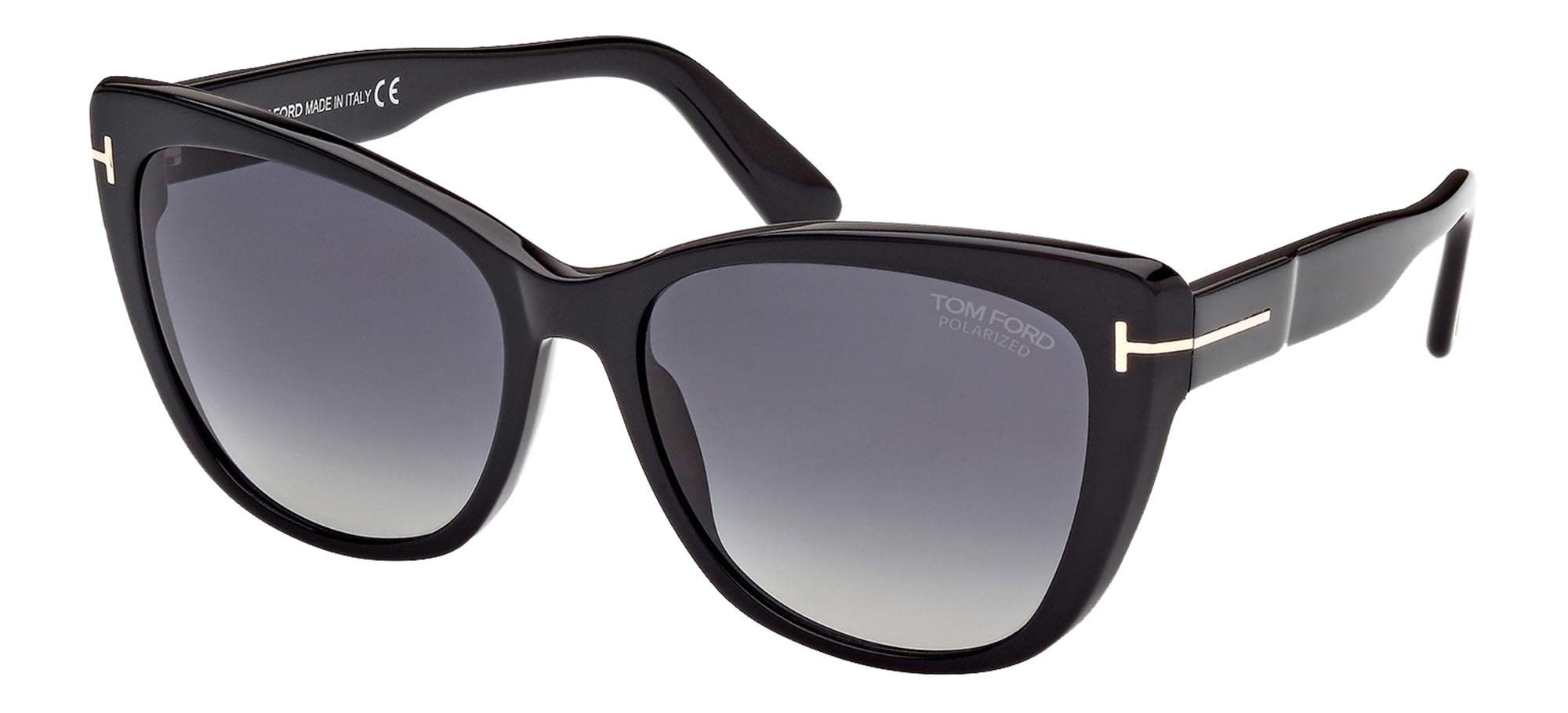 Tom Ford FT 0937 Nora 01D Polarized Sunglasses - Shiny Black/Gradient Smoketopal Lenses for Women - UV Protection & Fashion Eyewear for Driving, Beach & Outdoor Activities