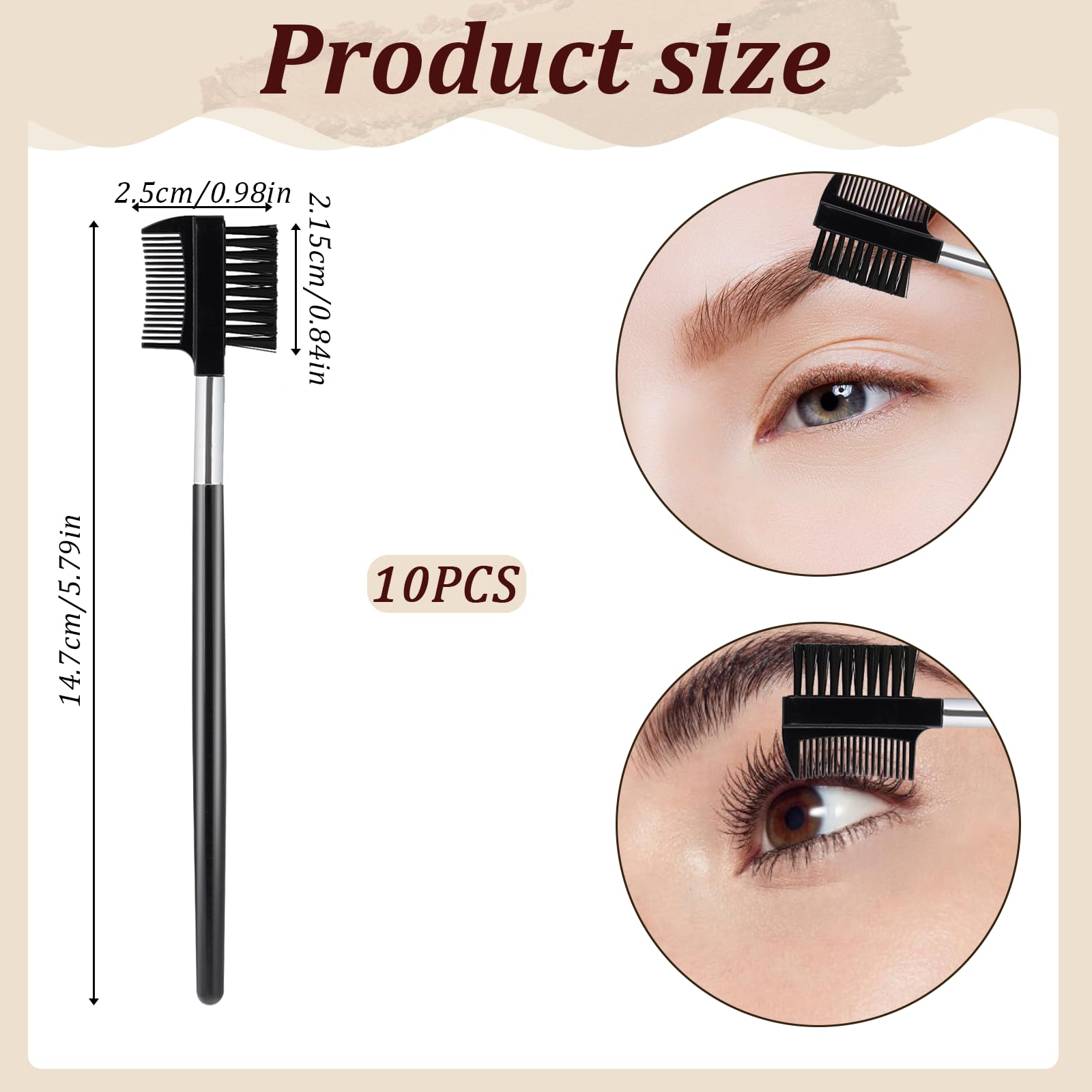 10Pcs Eyebrow & Eyelash Brush Set - Makeup Tool for Extensions & Styling - Perfect for Salon & Home Use
