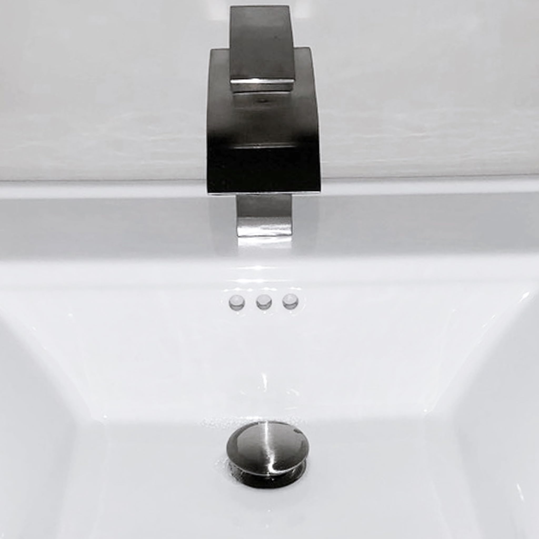 Novatto GF-136SBN Brushed Nickel Bathroom Sink Faucet - Modern Waterfall Spout Design for Vanity, Powder Room & Guest Bath Installation