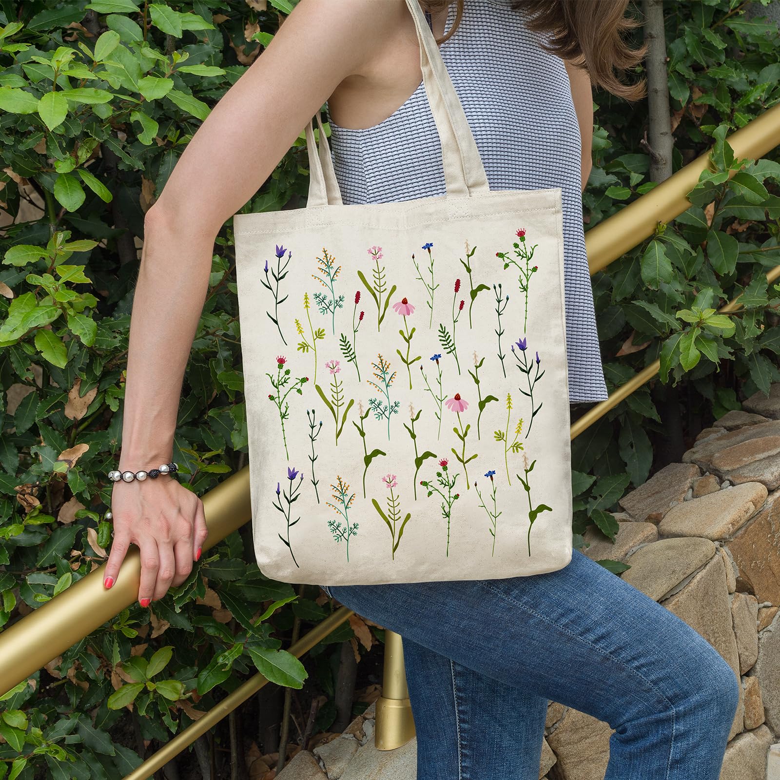Stylish Nidoul Canvas Tote Bag with Zipper - Reusable Eco-Friendly Grocery & Beach Bag for Women - Perfect for Shopping, Travel & Daily Use