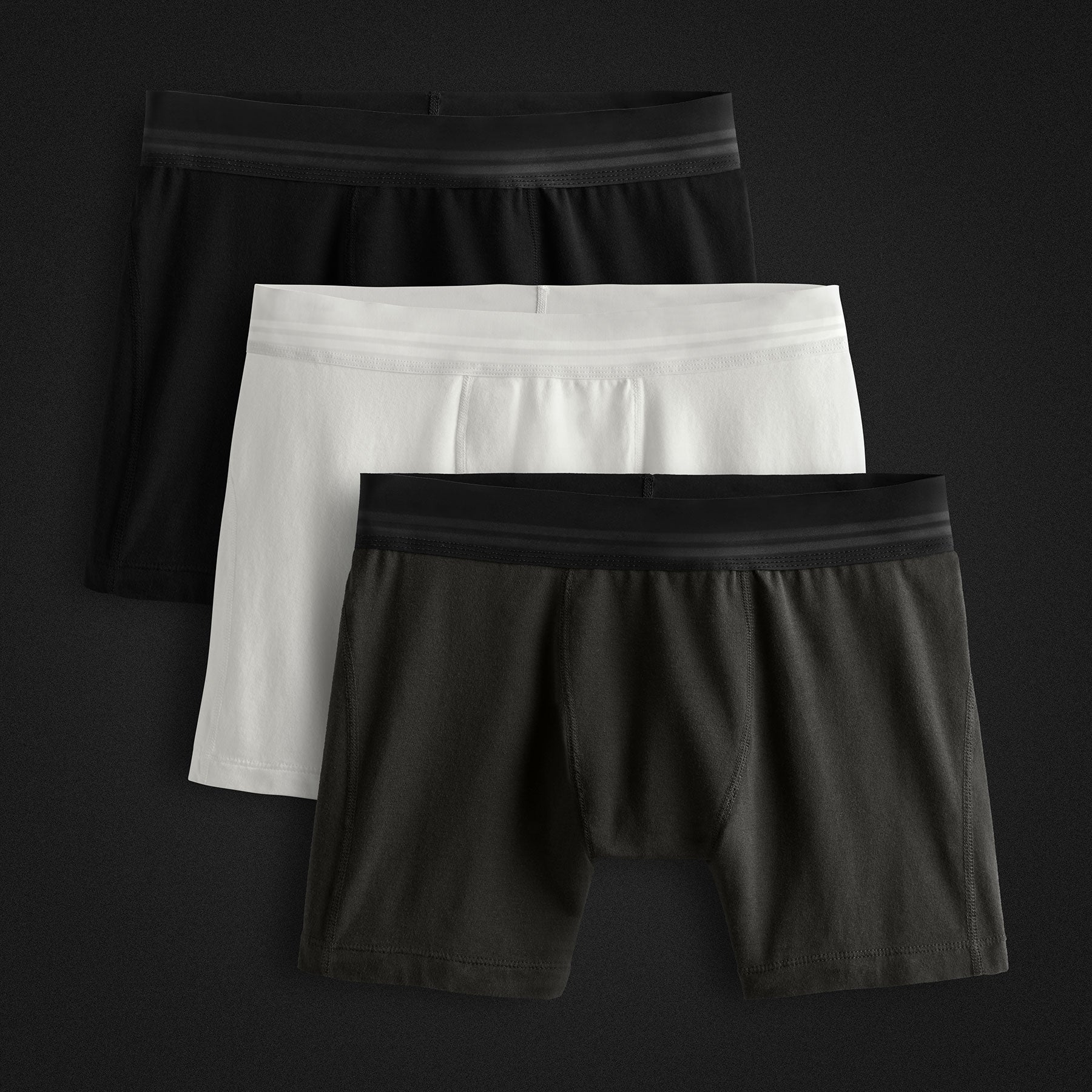 Elevated Lotus Sport Boxer Shorts 3 Pack - Black, White & Carbon - Premium Breathable Underwear for Men - Gym, Running & Everyday Comfort