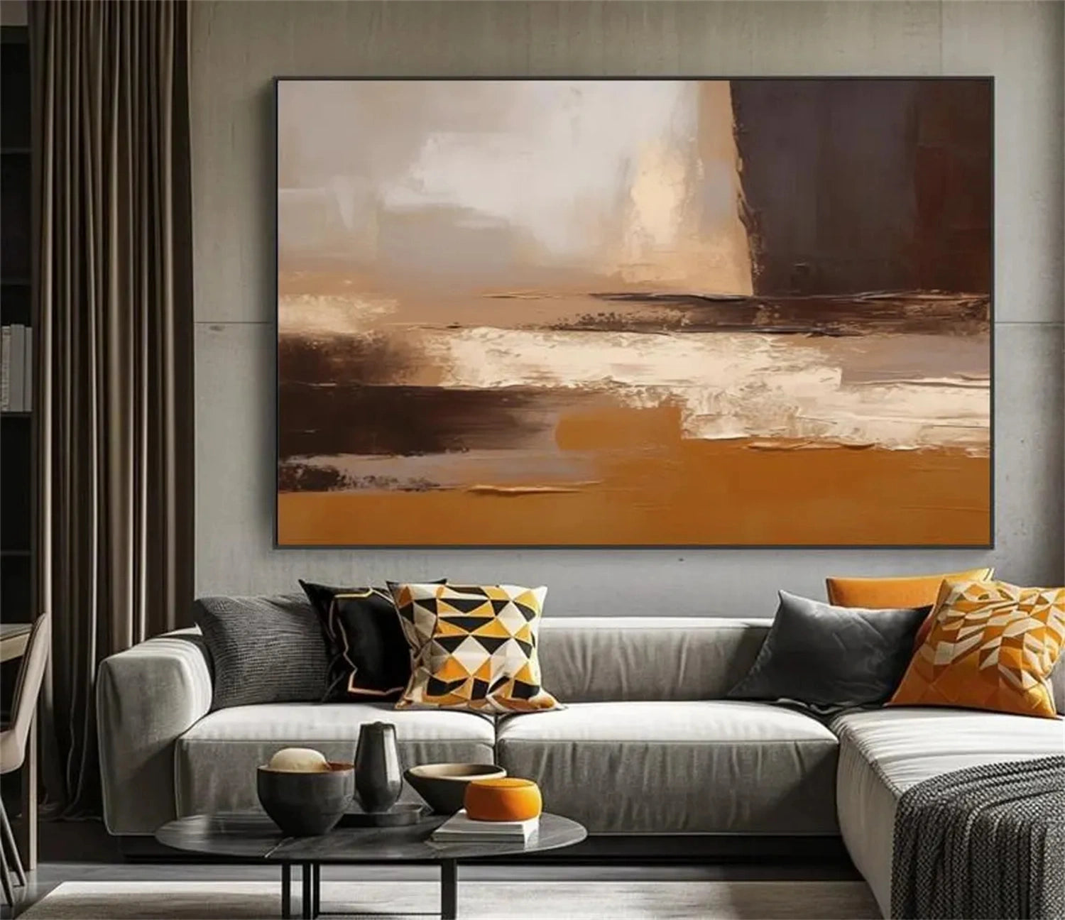 Abstract Painting #AB 268 - Modern Wall Art for Living Room, Bedroom & Office Decor | Large Canvas Artwork for Home & Commercial Spaces