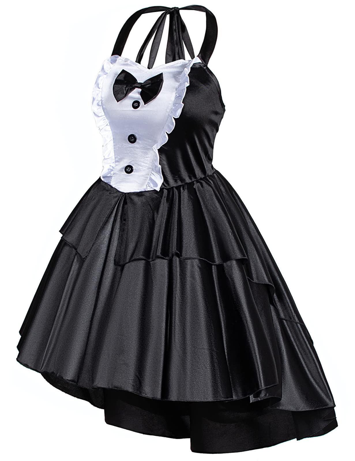 Elegant Black Bunny Costume for Girls - Tuxedo Style Dress with Ears, Tail, Stockings & Gloves - Perfect for Cosplay, Halloween, and Themed Parties