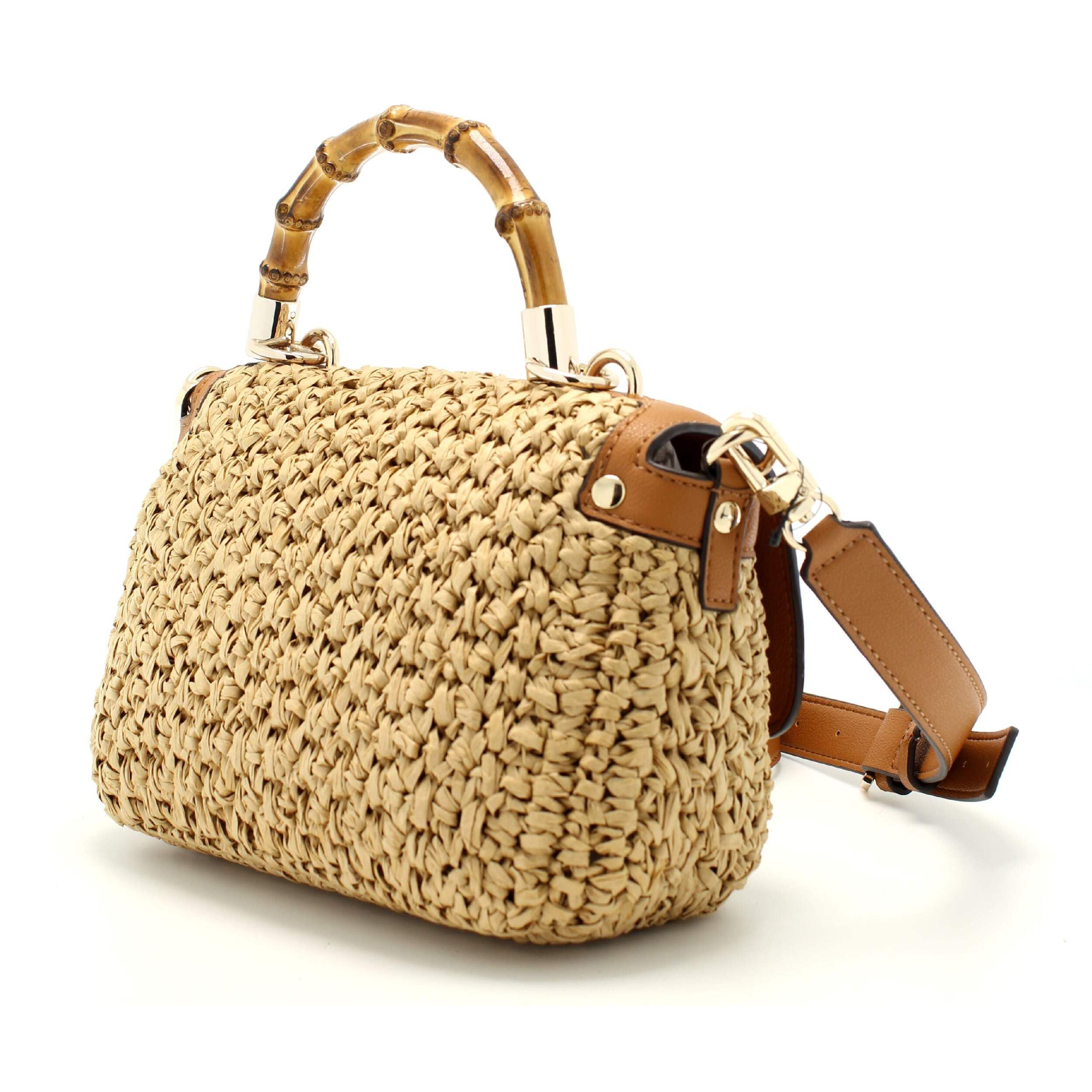 GUESS Siria Straw Top Handle Bag for Women - Stylish Woven Straw Tote with Leather Handles - Perfect for Beach, Summer Outfits & Vacation Accessories
