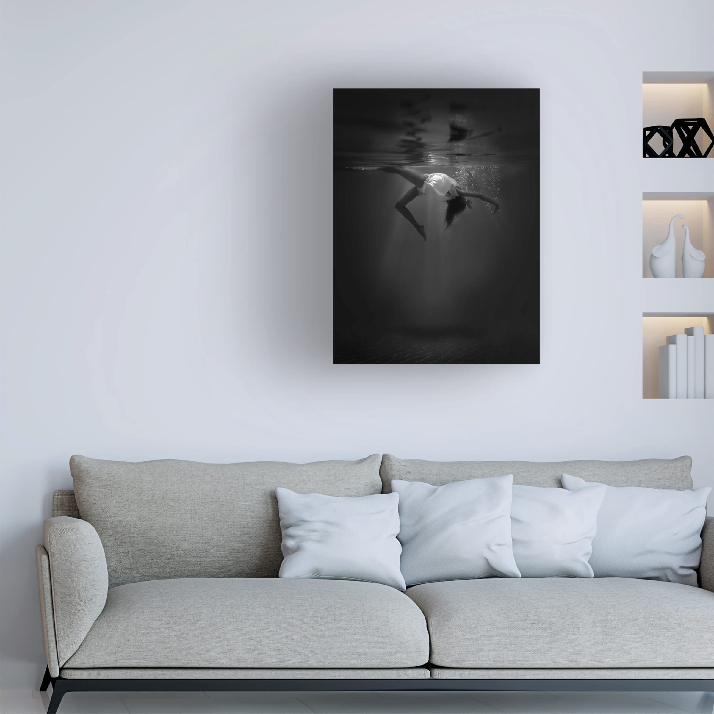 Trademark Fine Art 'The Little Mermaid' Canvas Wall Art Print by Cesare Sent - Perfect for Disney Fans, Kids' Room Decor, Nursery, Living Room & Bedroom Wall Decor