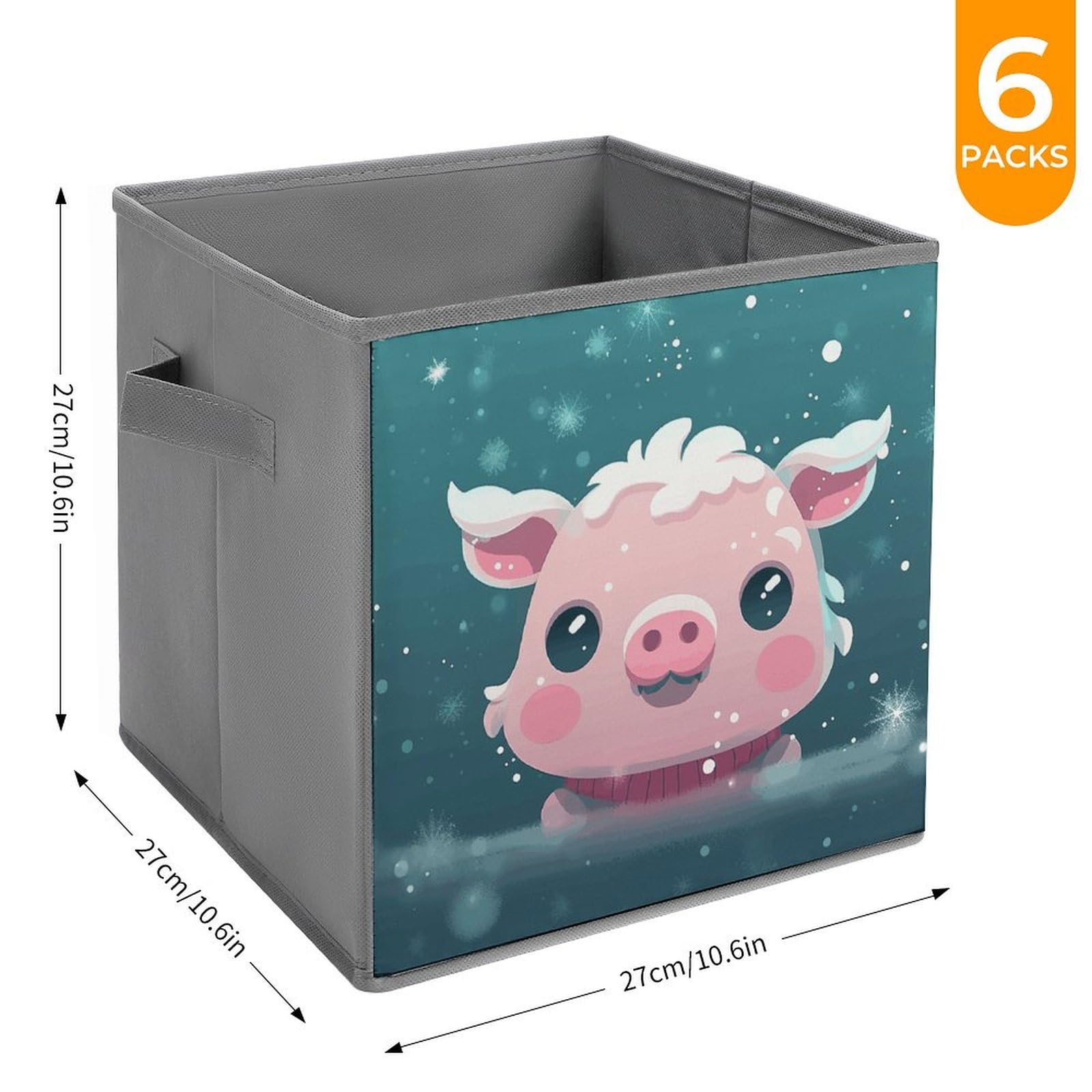 Collapsible Storage Bins with Handles - 6PCS Waterproof Cube Organizers for Home, Office & Toys