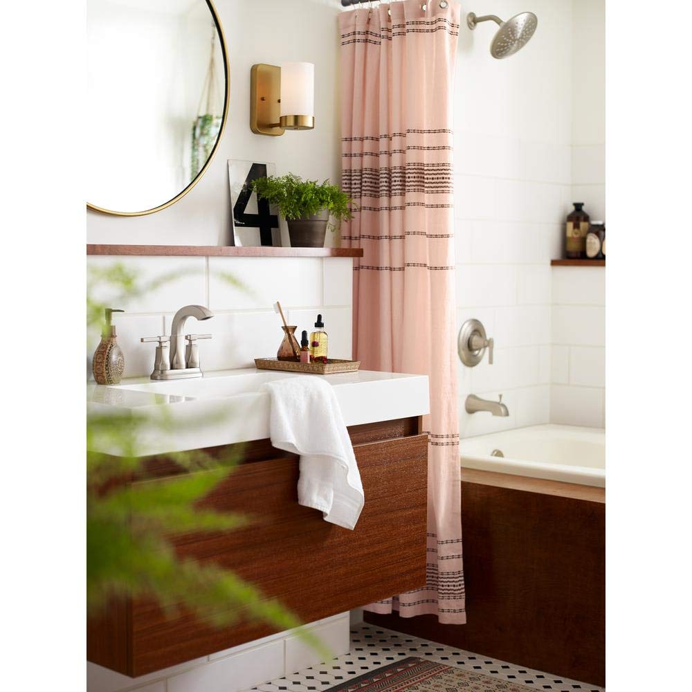 Moen Ayda Single-Handle 1-Spray Brushed Nickel Shower Faucet with Spot Resist Finish (Valve Included) - Perfect for Modern Bathroom Renovations and Spa-Like Shower Experiences