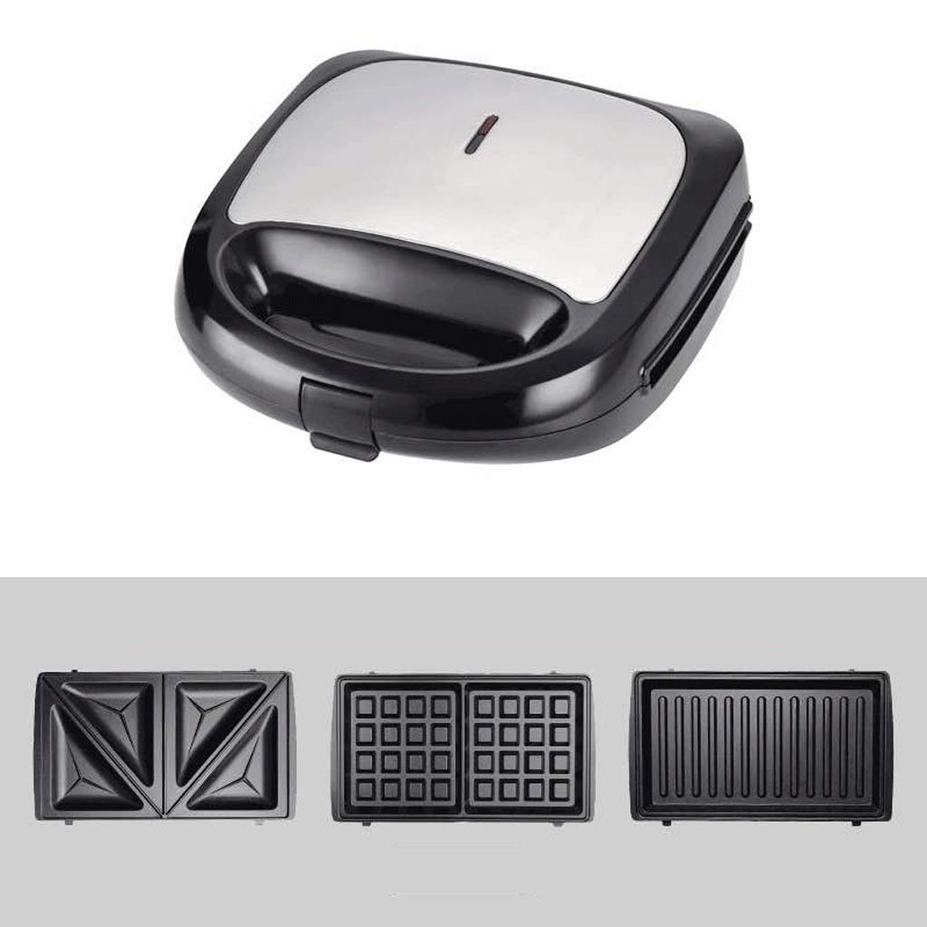 JSJYP 3-in-1 Breakfast Maker - Electric Grill, Sandwich Press & Waffle Iron with Removable Non-Stick Plates, Auto Temperature Control for Golden Toast, Perfect for Home Kitchen, Dorm & Office Use