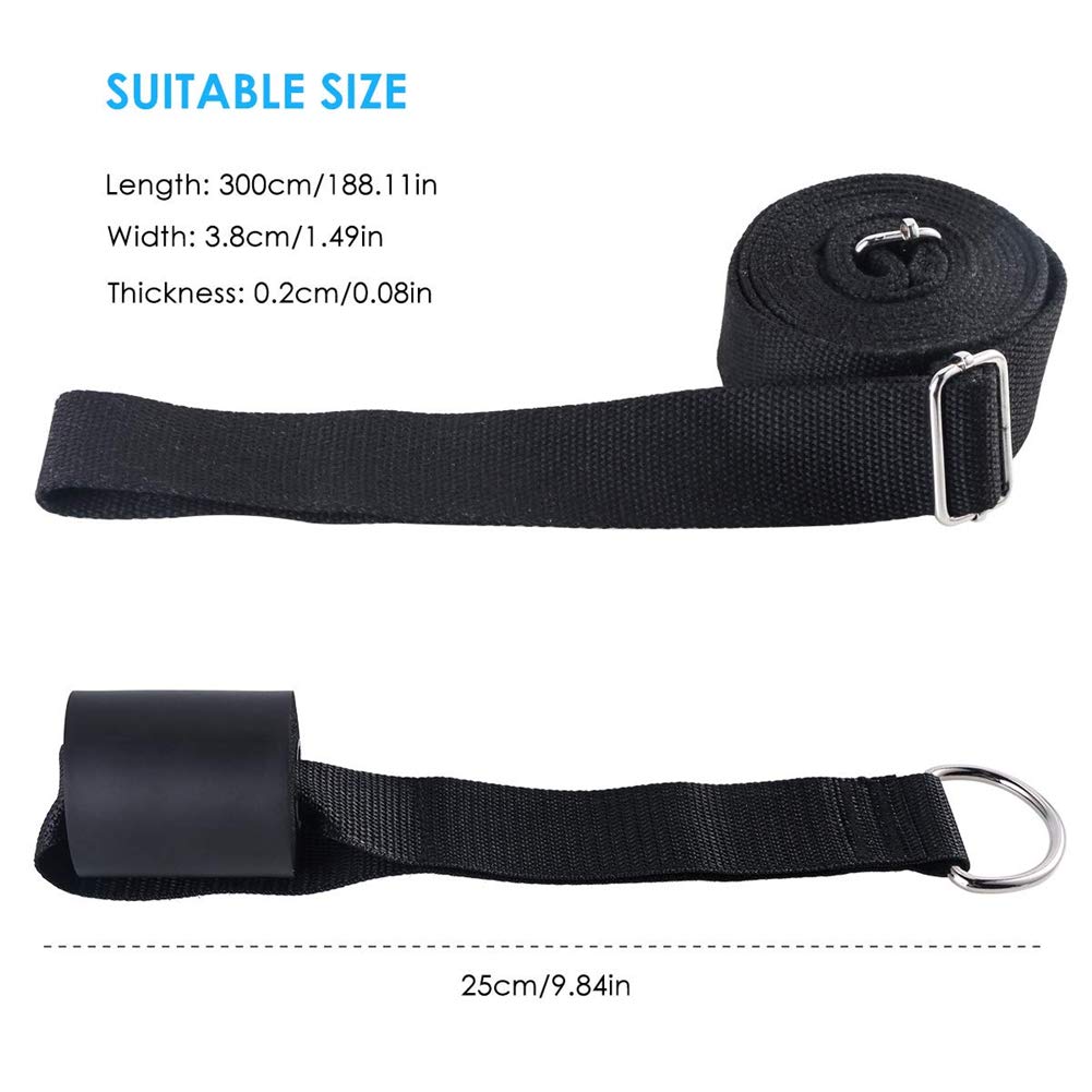 Adjustable Leg Stretching Strap with Door Anchor - Yoga Flexibility Trainer for Ballet, Dance, Cheerleading & Gymnastics - Home Workout Equipment for Splits Training & Leg Stretching Exercises (Ideal for Yoga, Pilates, Dance Practice & Home Fitness)