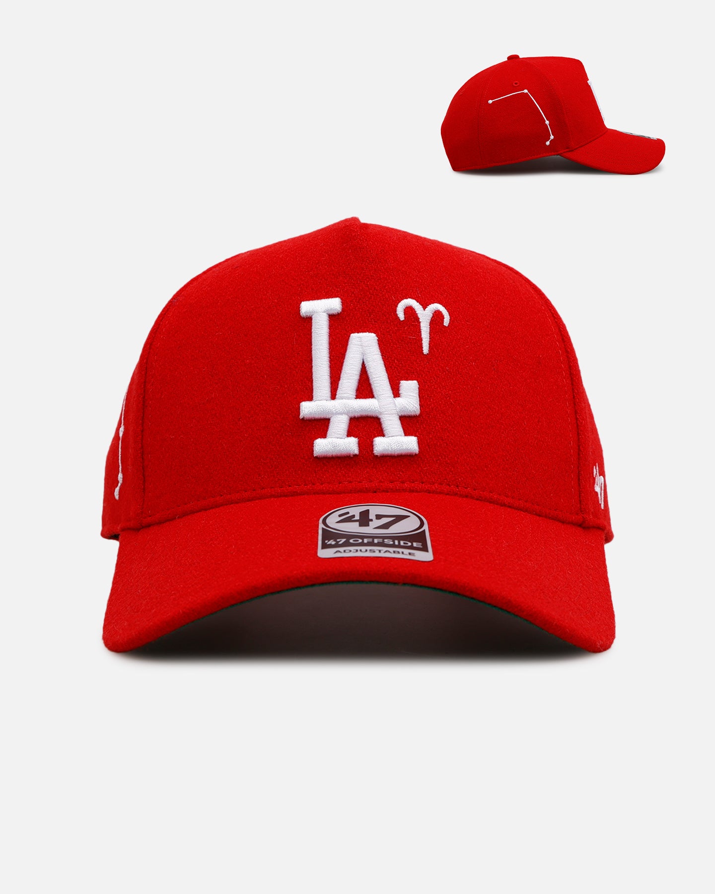 47 Brand Los Angeles Dodgers 'Zodiac' Aries 47 Offside Snapback Red Hat - Official MLB Baseball Cap for Men & Women - Perfect for Sports Fans, Casual Wear & Gift Giving