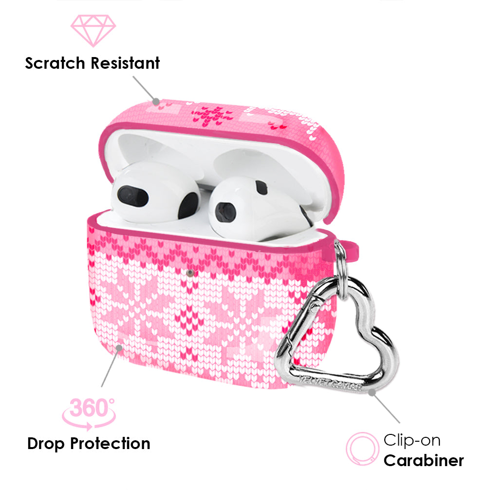 Bubble Gum Sweater AirPod Case - Trendy Knit Cover for AirPods 1/2/3 & Pro - Cute & Protective Accessory for School, Work & Travel