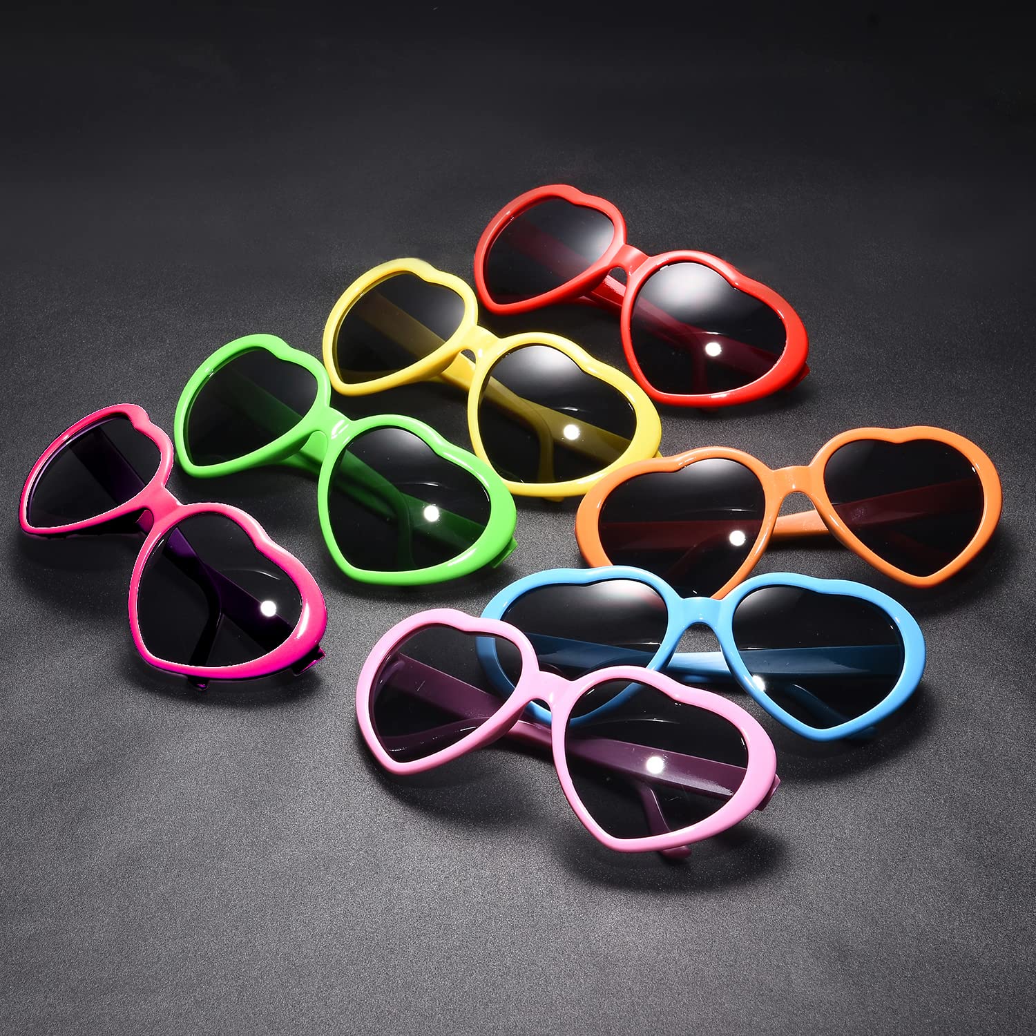 Wholesale Neon Heart Sunglasses for Party Favors - Fun & Vibrant Glasses for Birthday, Bachelorette, and Festival Events