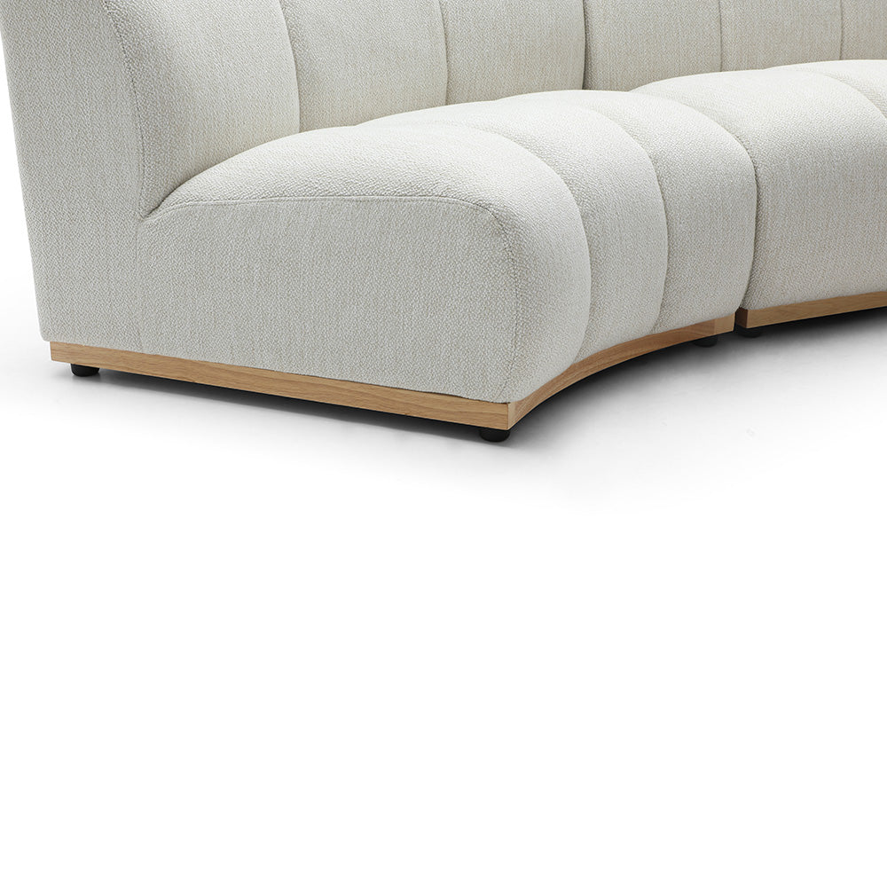 5-6 Seater Modular Sofa Set in Warm White - Modern Sectional Couch for Living Room, Lounge & Family Room - Dallas Collection