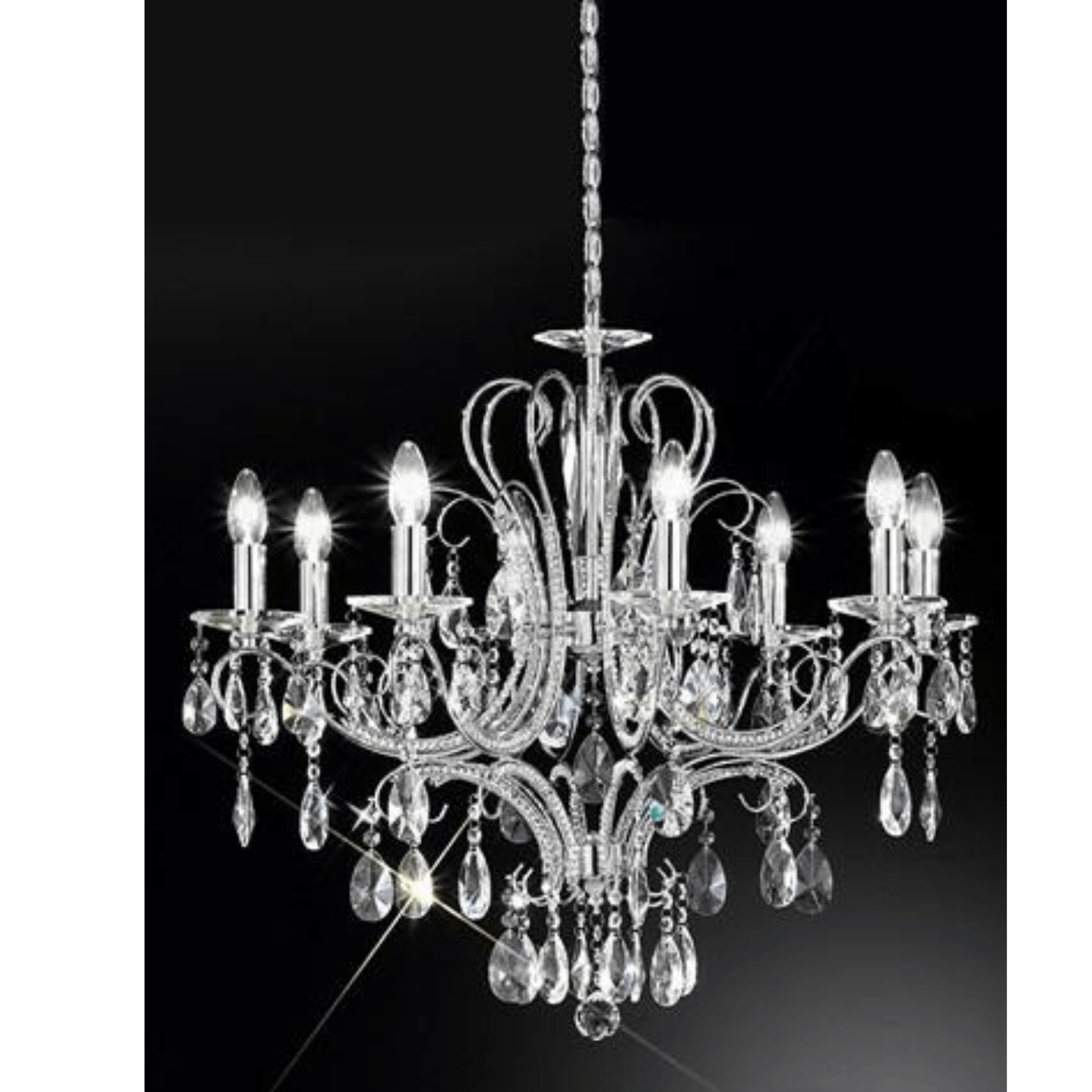 Bridget 8-Light Chandelier - Elegant Crystal Ceiling Light Fixture for Dining Room, Living Room & Bedroom Decor